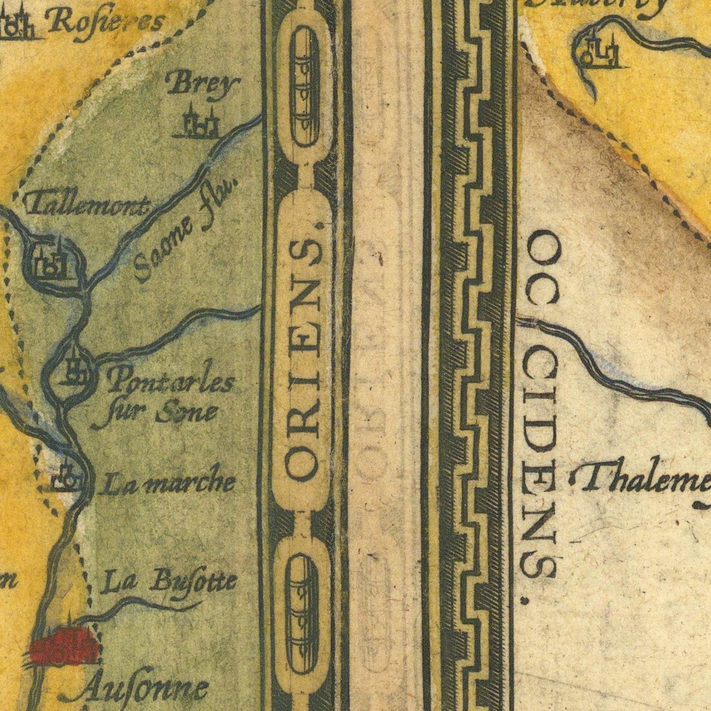 detail of the map from the centre