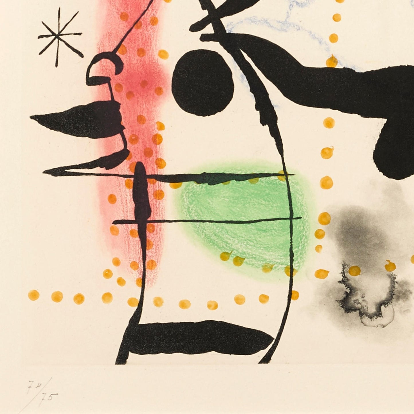 detail of the fine art reproduction from the bottom left corner