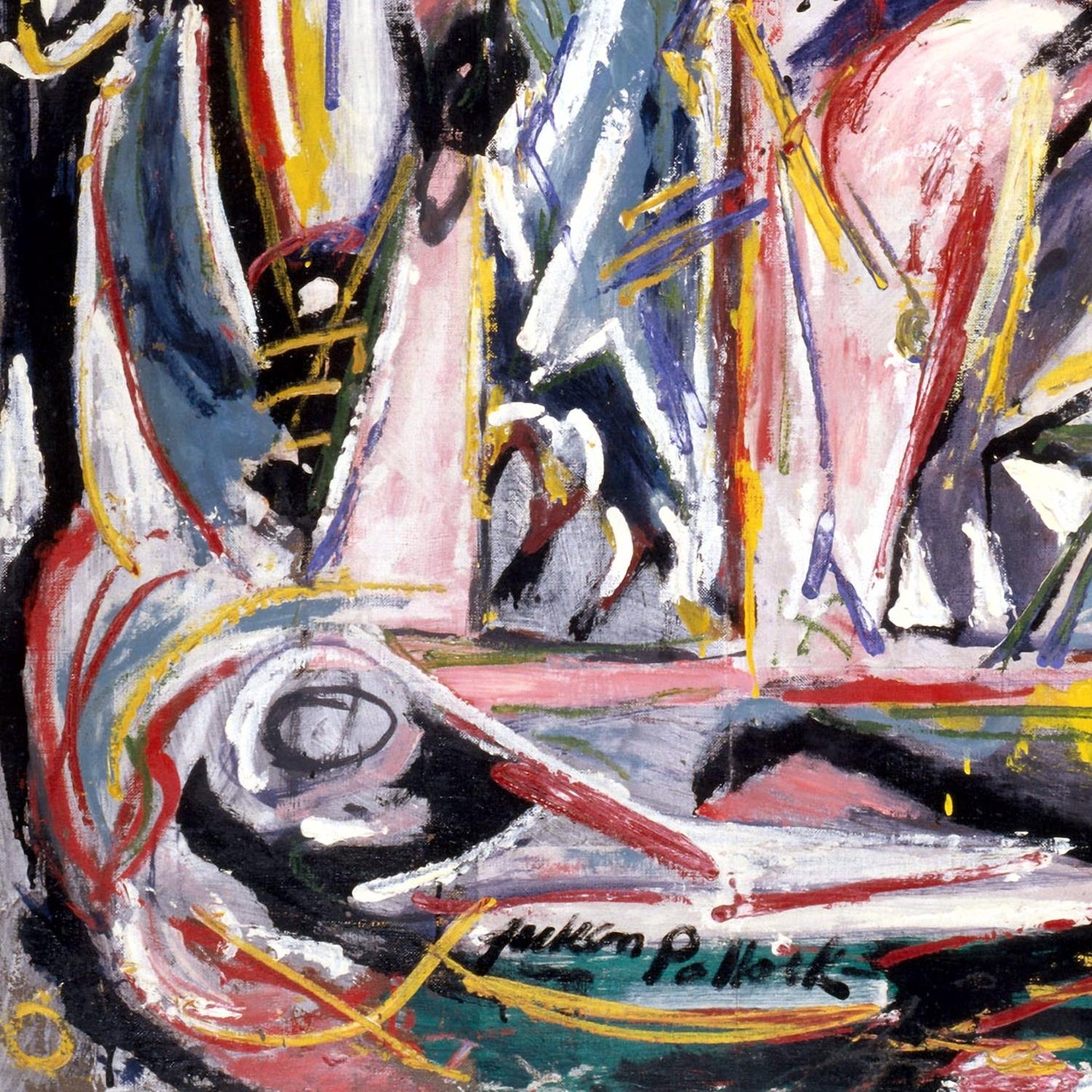 detail of the fine art reproduction from the bottom left corner