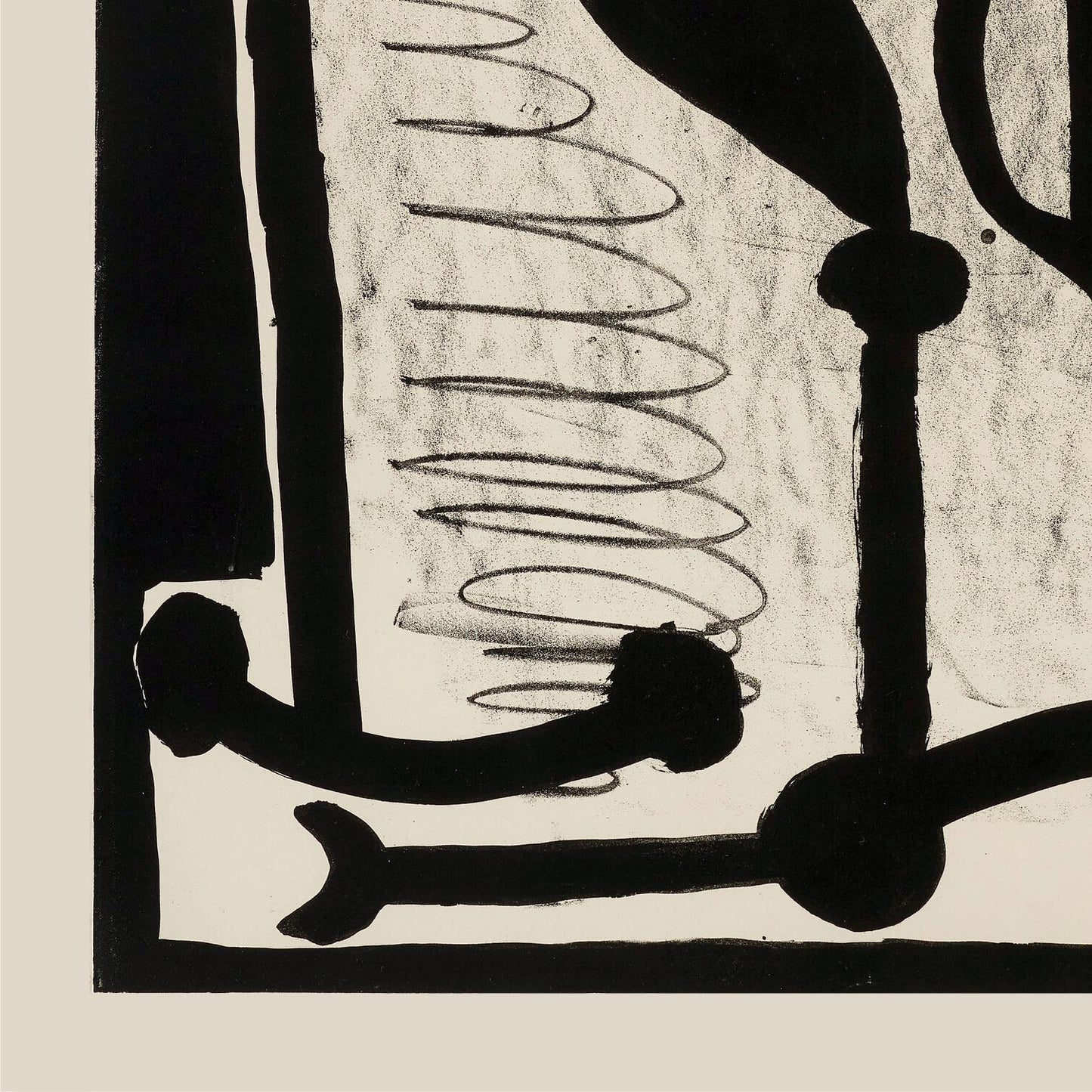 detail of the fine art reproduction from the bottom left corner