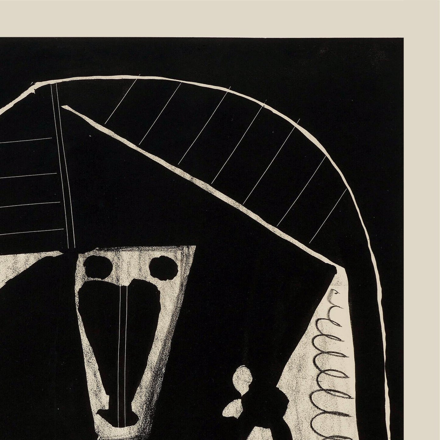 detail of the fine art reproduction from the top right corner