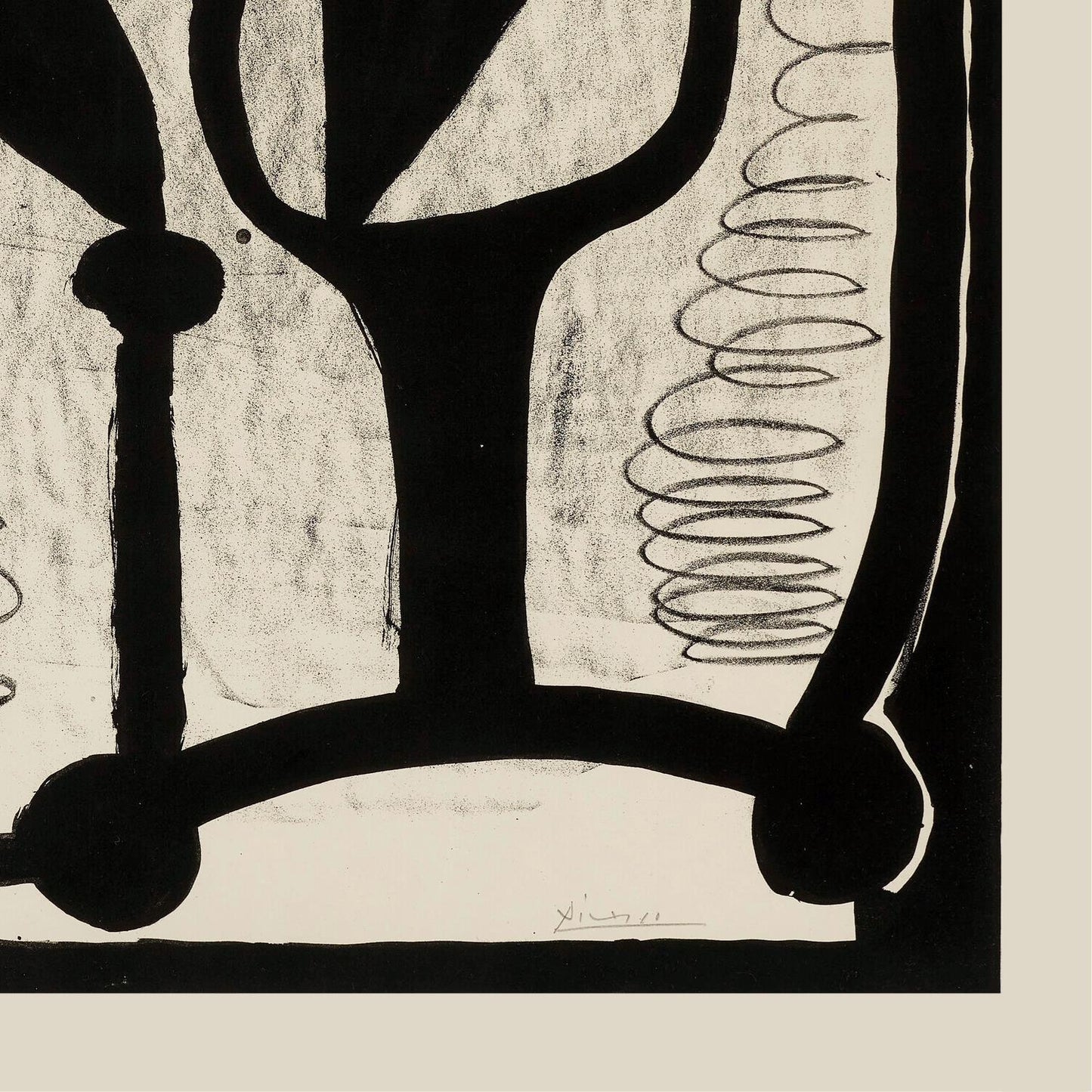 detail of the fine art reproduction from the bottom right corner