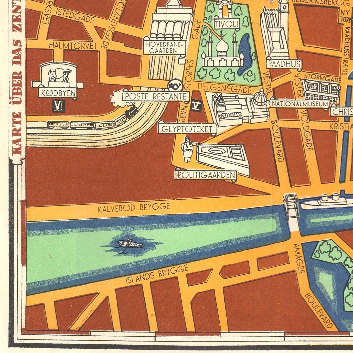 detail of the map from the bottom left corner