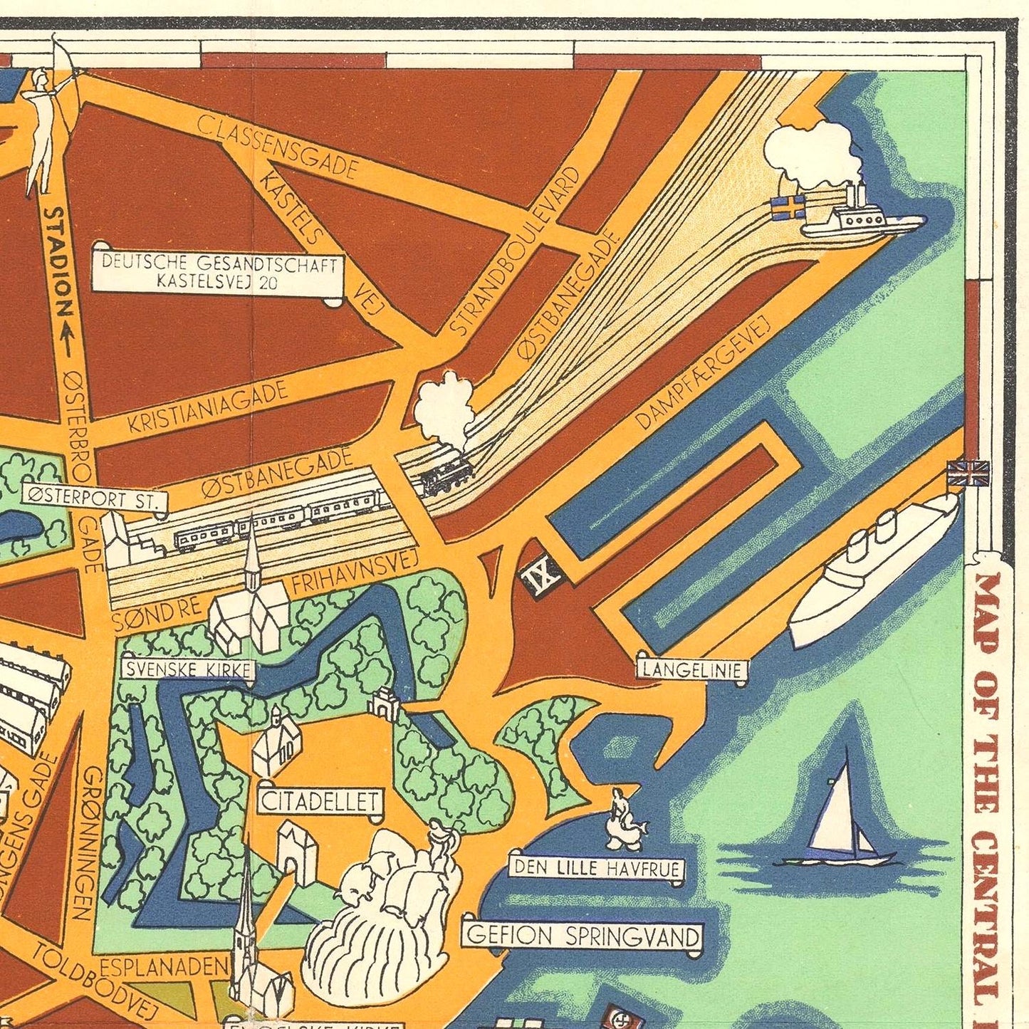 detail of the map from the top right corner