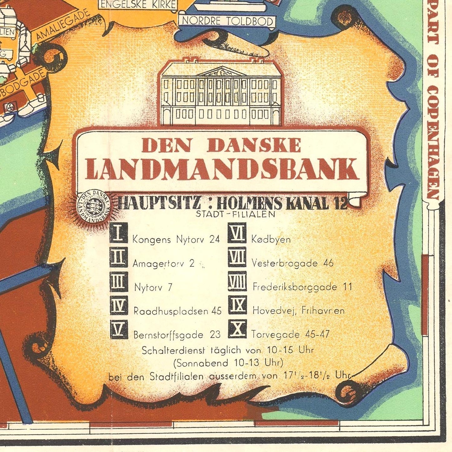 detail of the map from the bottom right corner