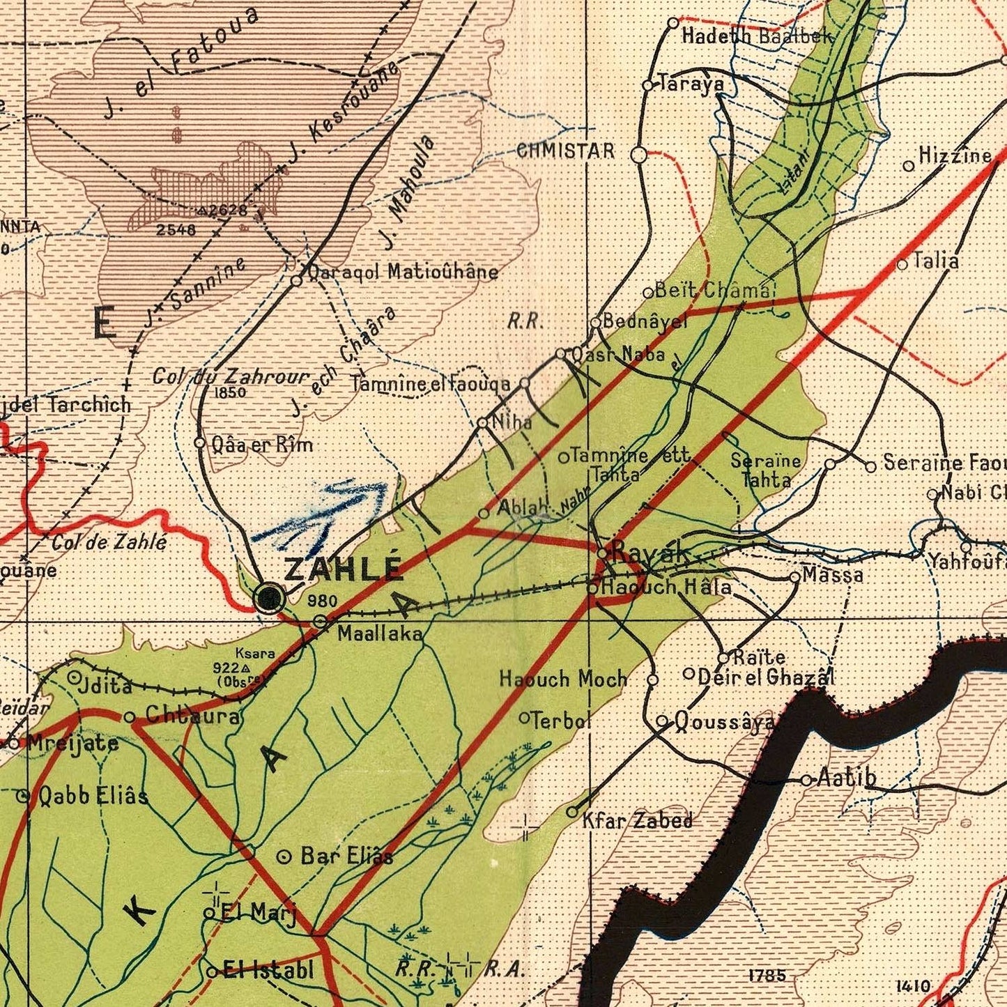 detail of the map from the centre