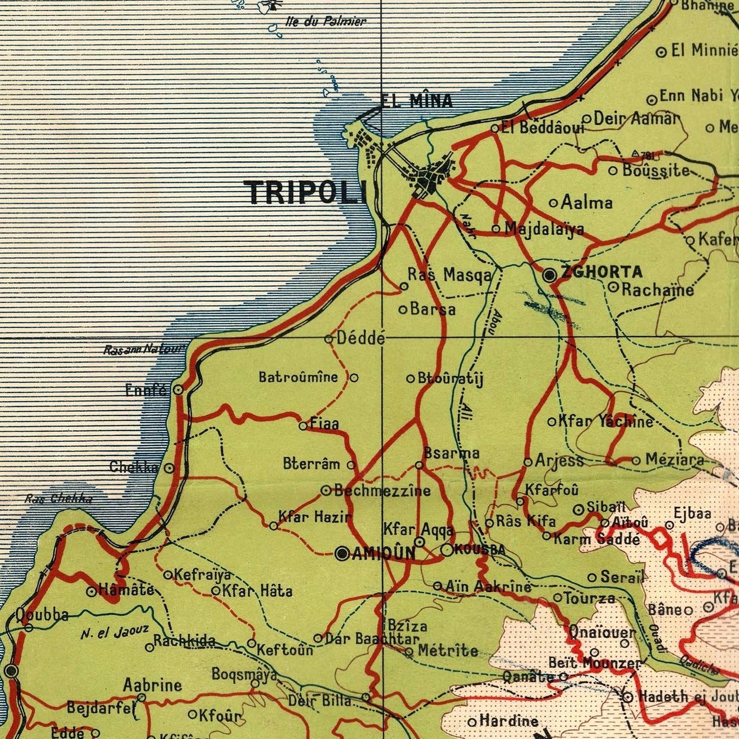detail of the map from the centre left