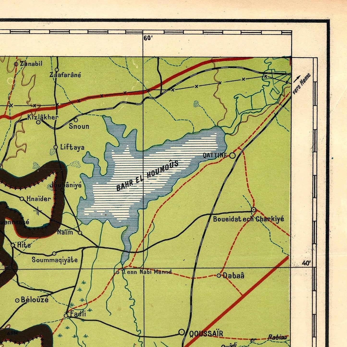 detail of the map from the top right corner