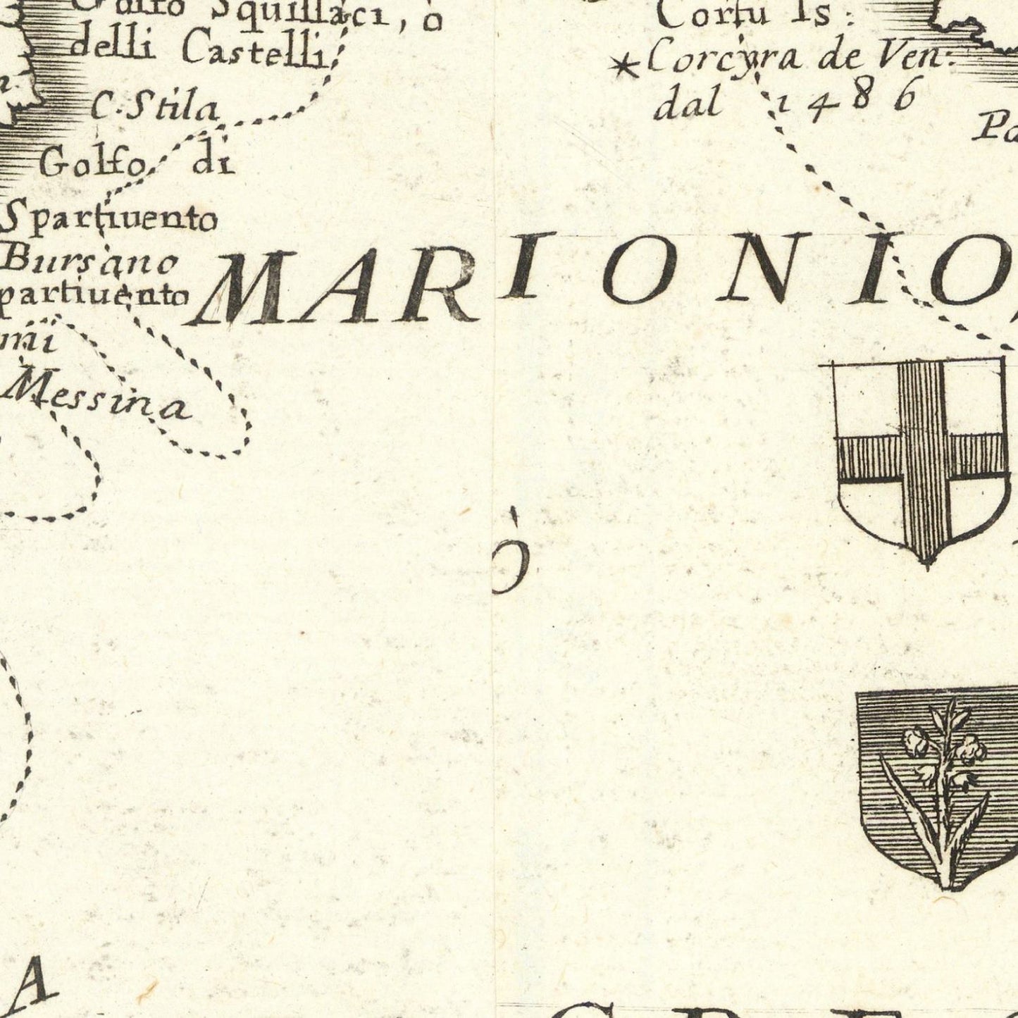 detail of the map from the centre