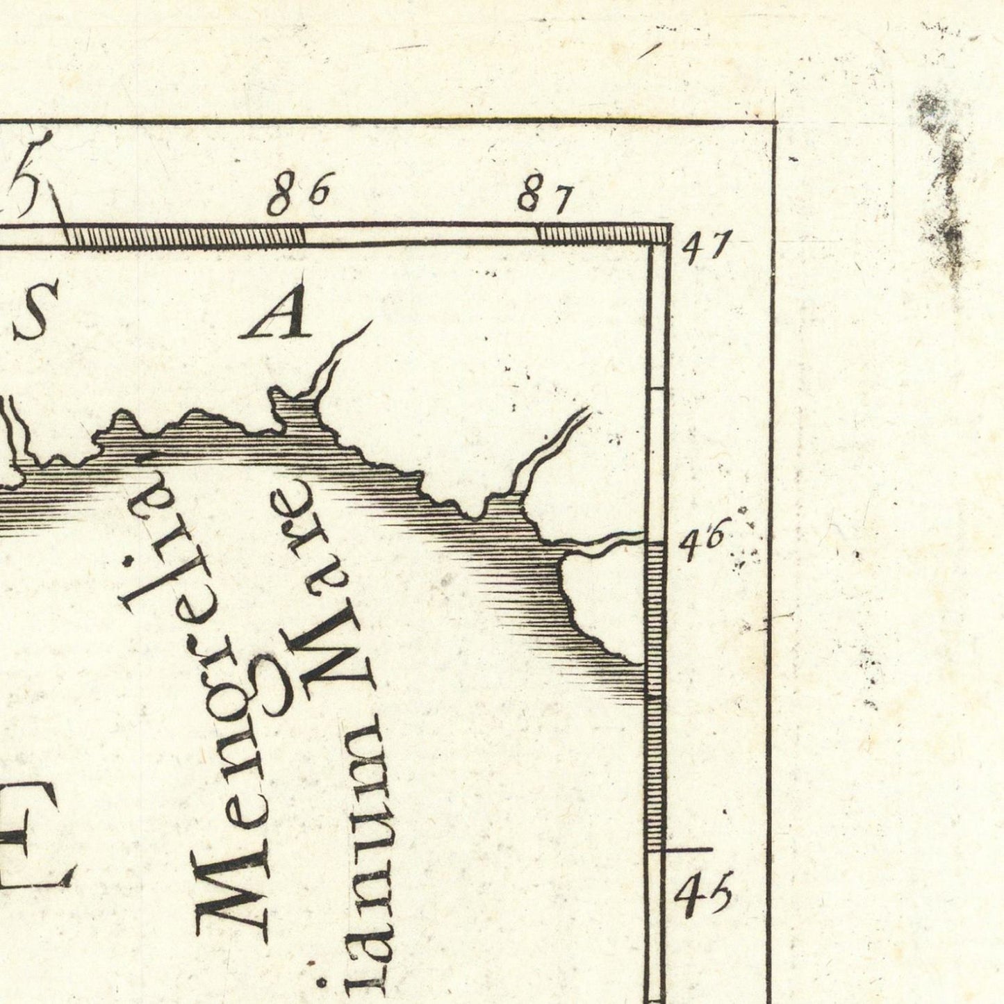detail of the map from the top right corner
