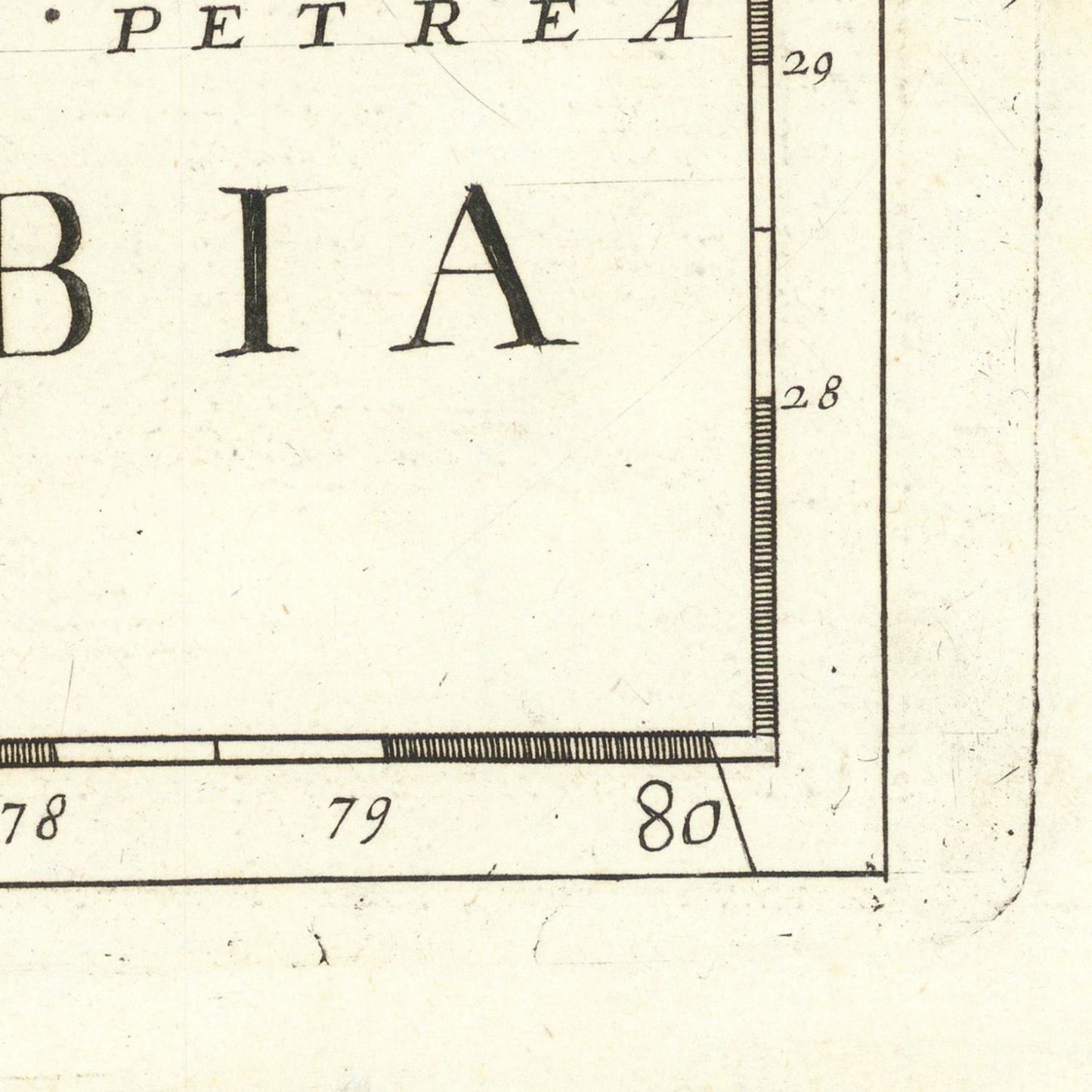 detail of the map from the bottom right corner