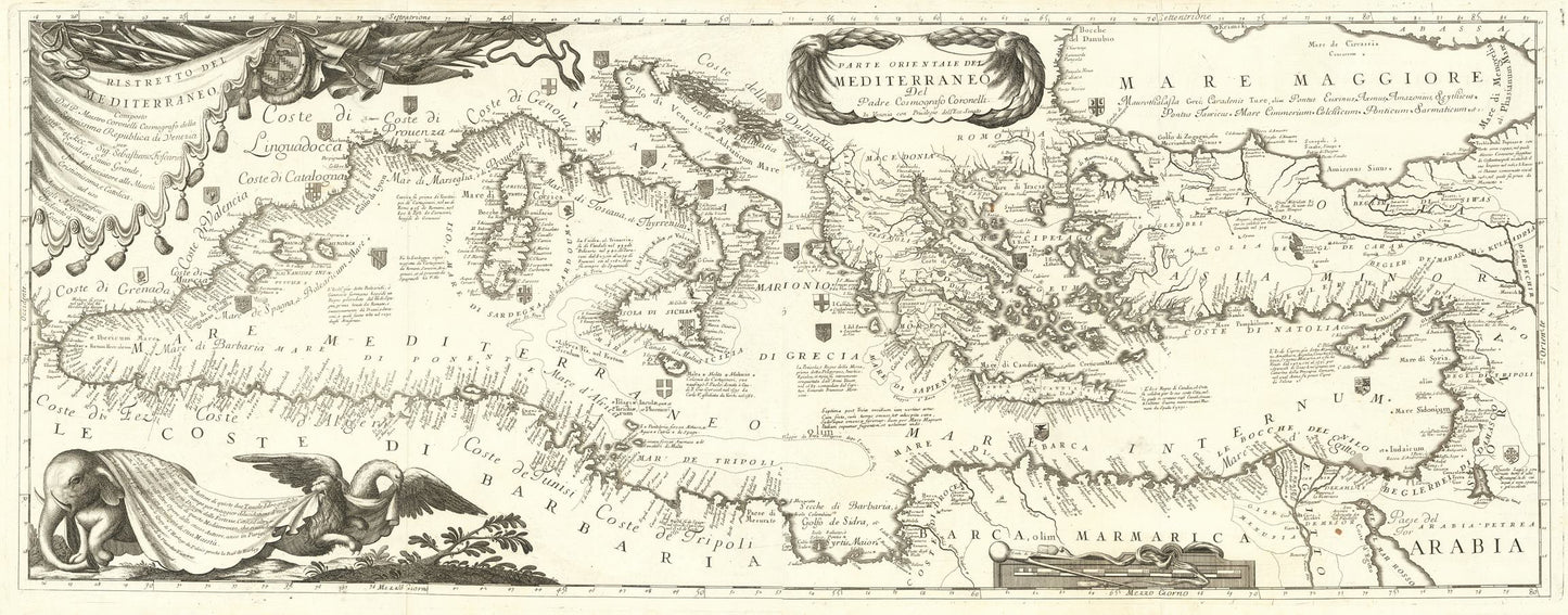 presentation of the map reproduction without a frame