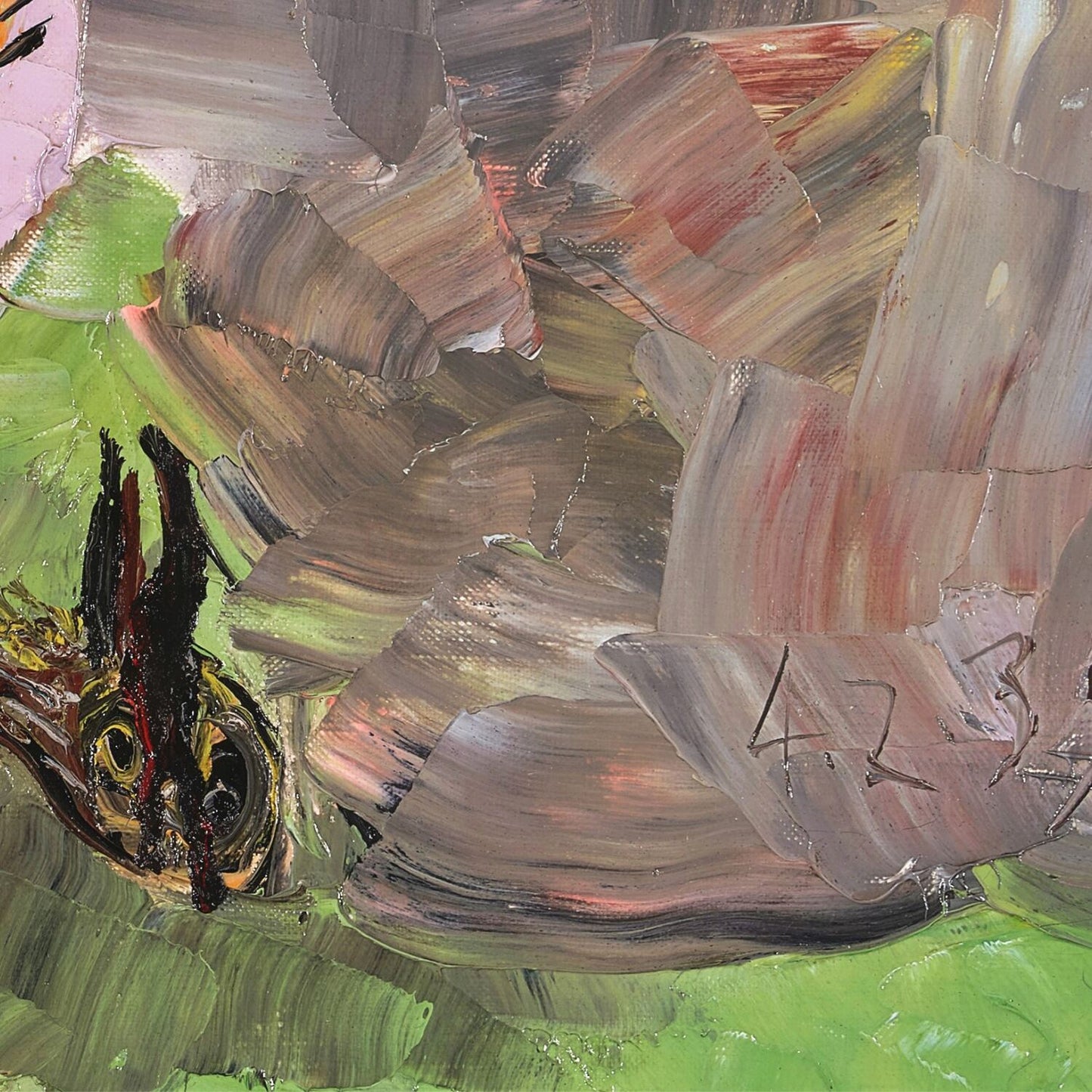 detail of the fine art reproduction from the centre left