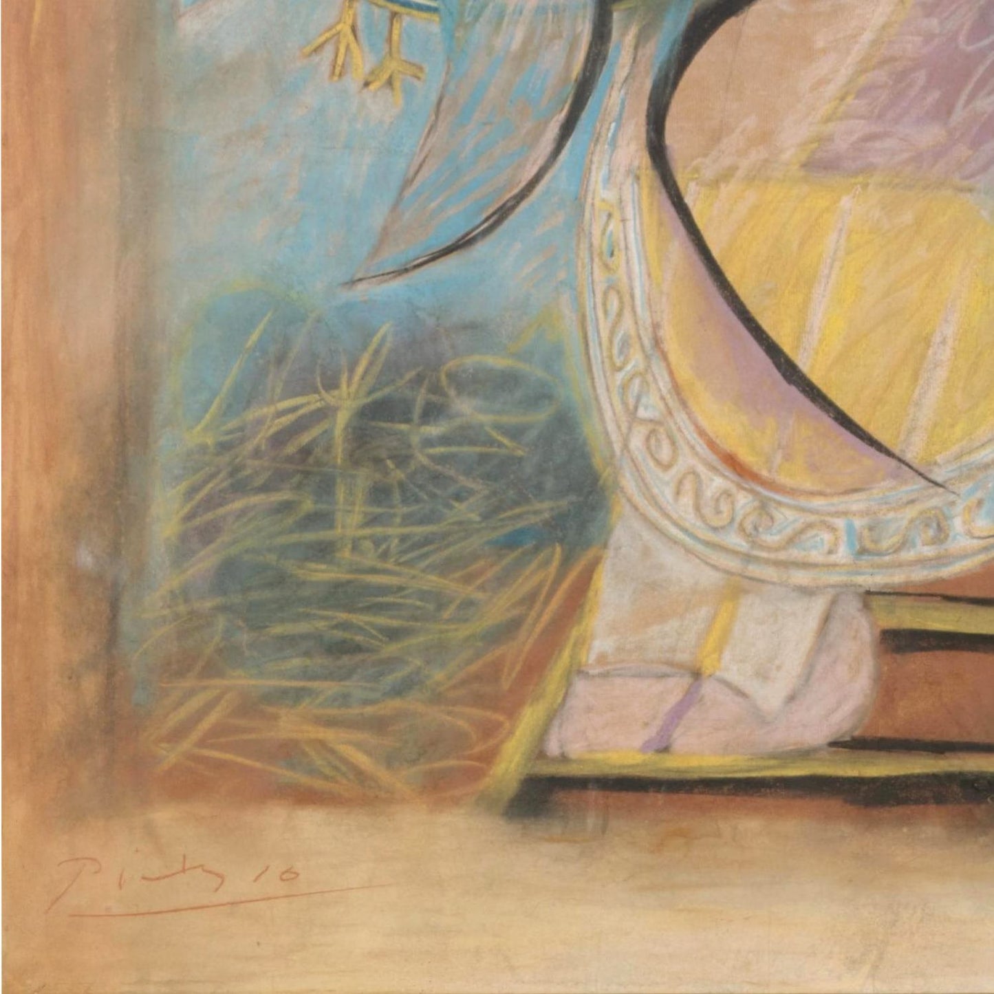 detail of the fine art reproduction from the bottom left corner