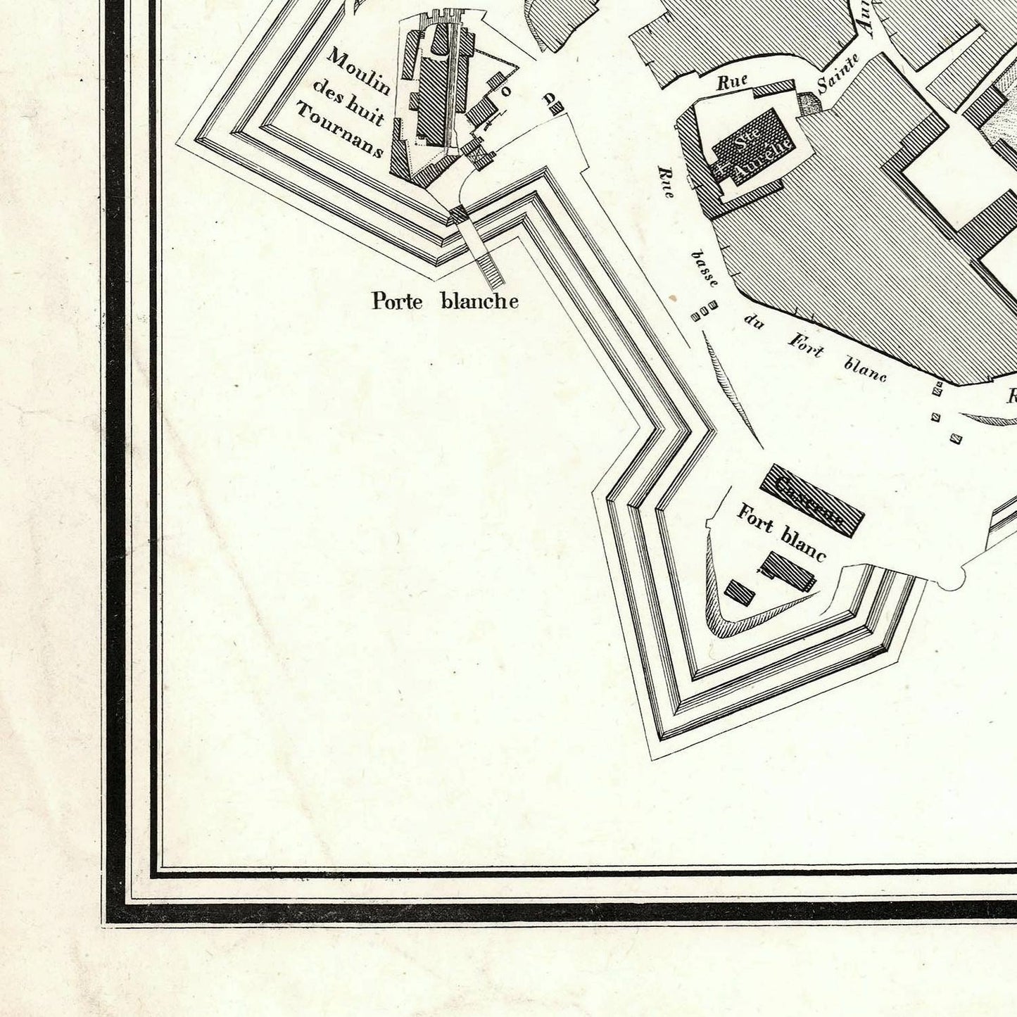 detail of the map from the bottom left corner