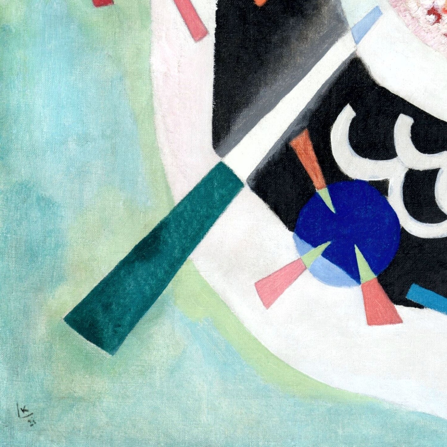 detail of the fine art reproduction from the bottom left corner