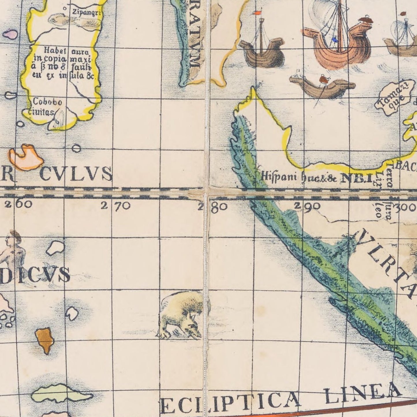 detail of the map from the centre