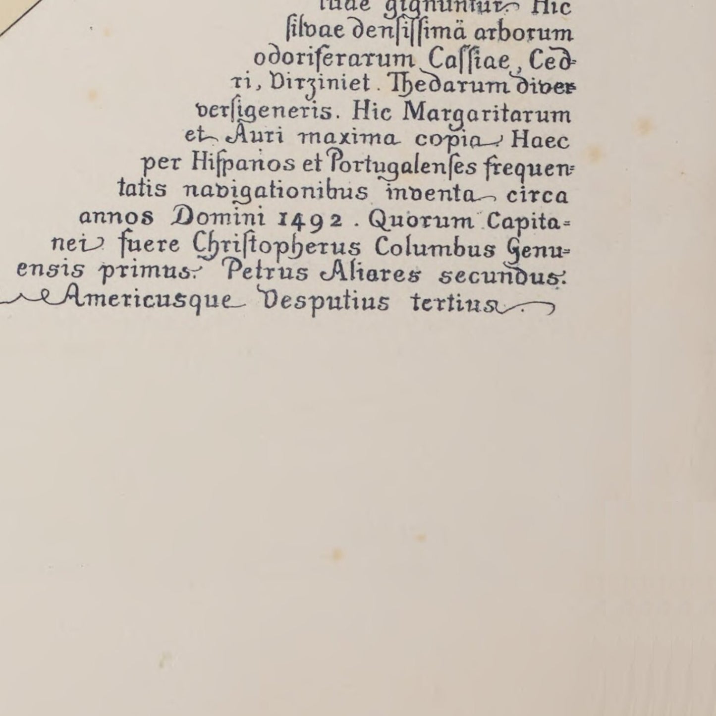 detail of the map from the bottom right corner