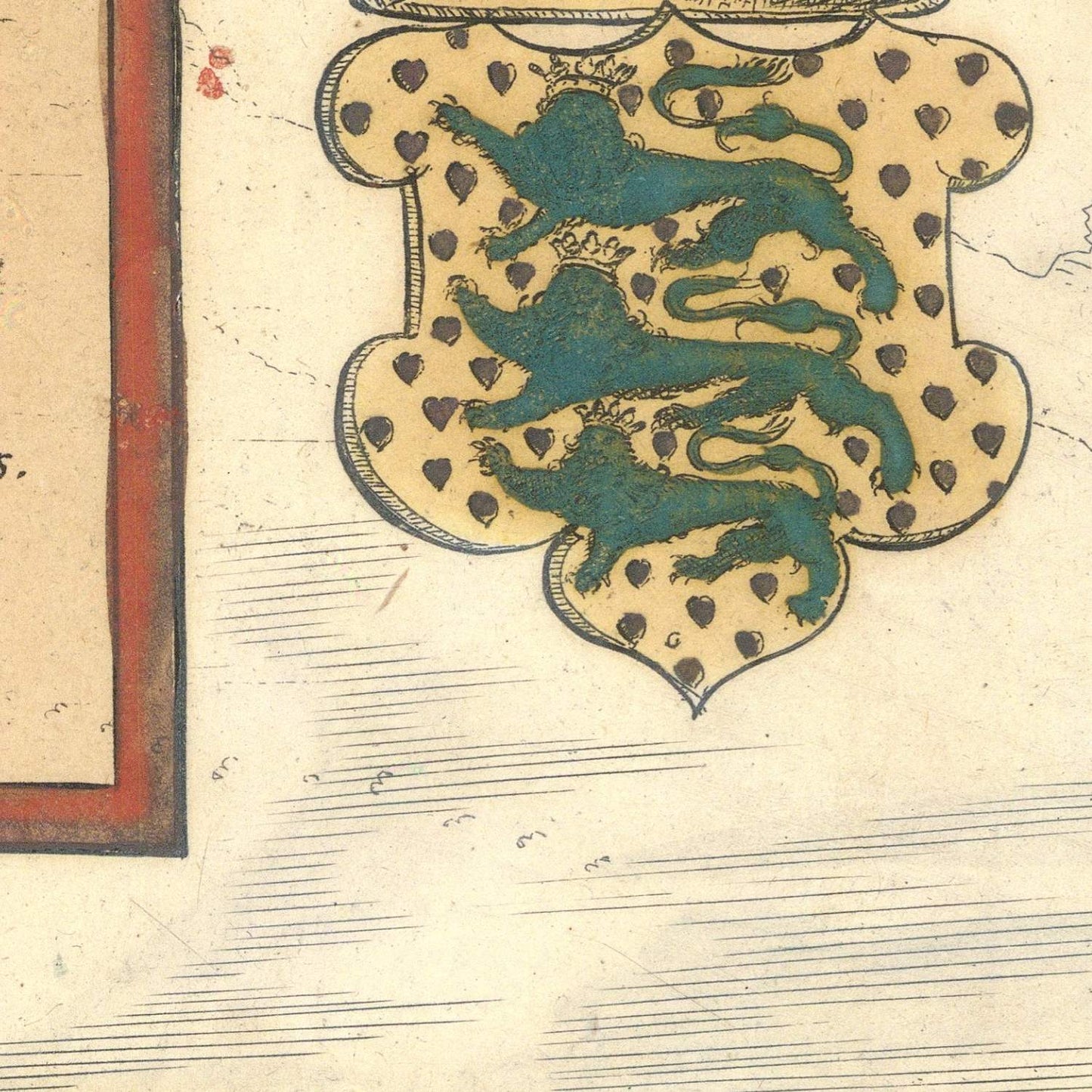 detail of the map from the centre left