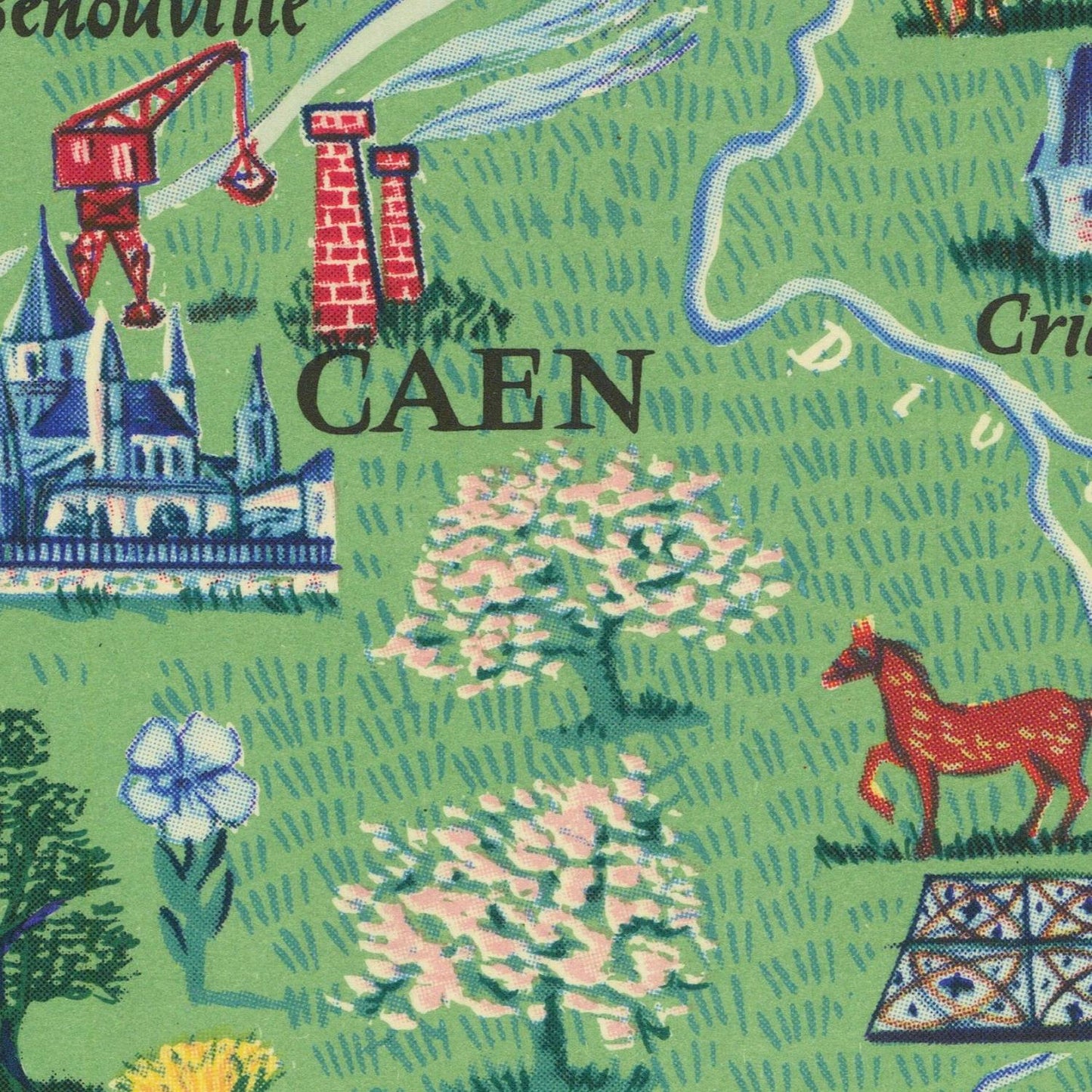 detail of the map from the centre left