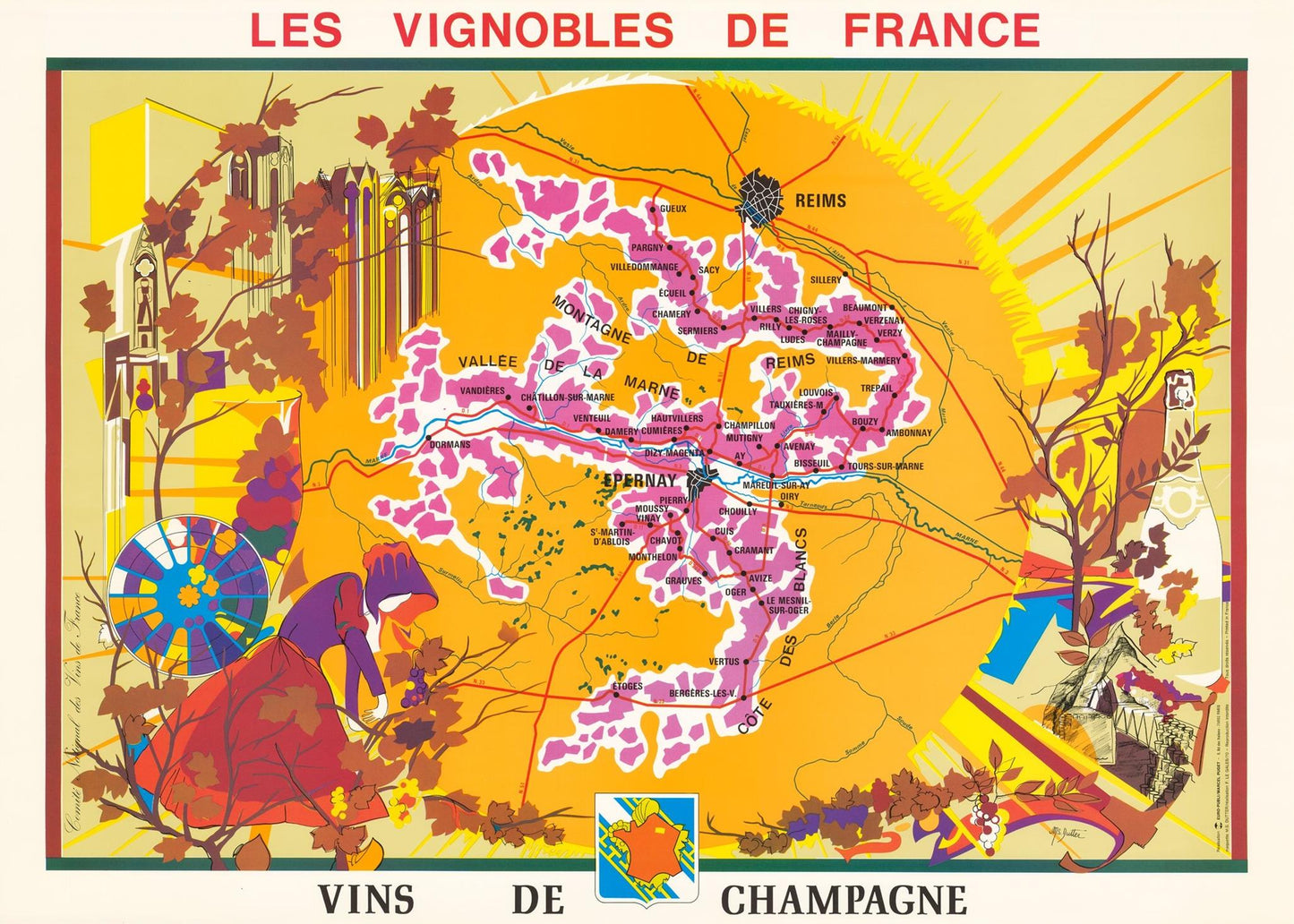 presentation of the map reproduction without a frame