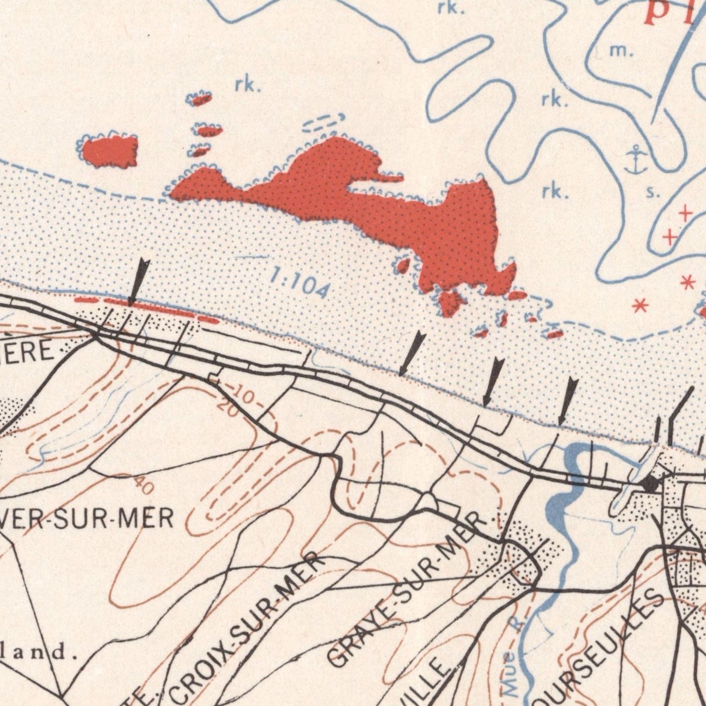 detail of the map from the centre