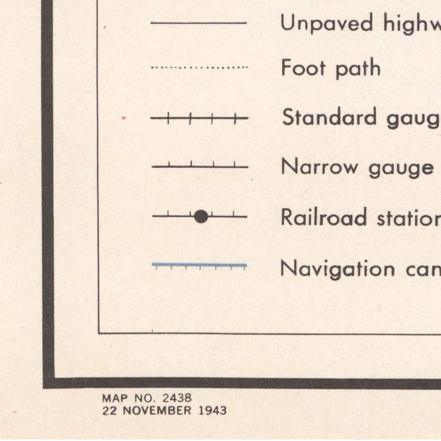 detail of the map from the bottom left corner