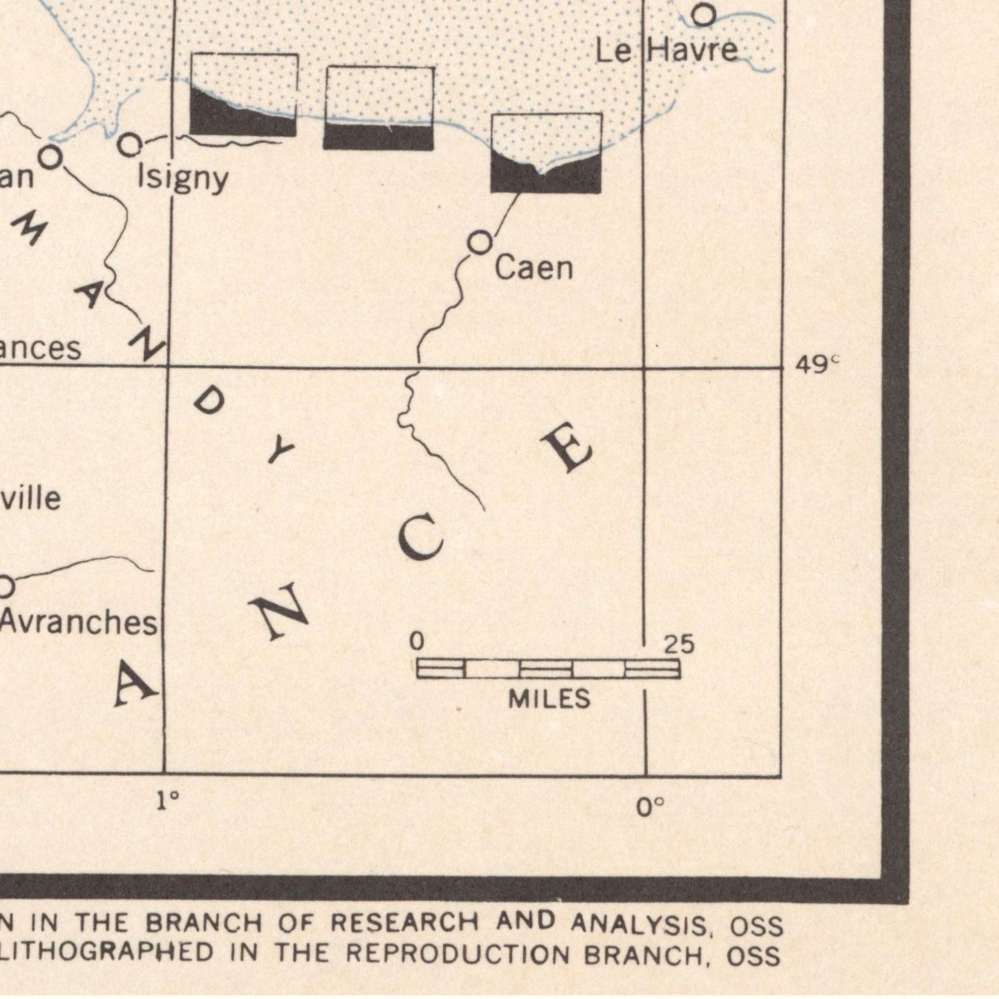 detail of the map from the bottom right corner