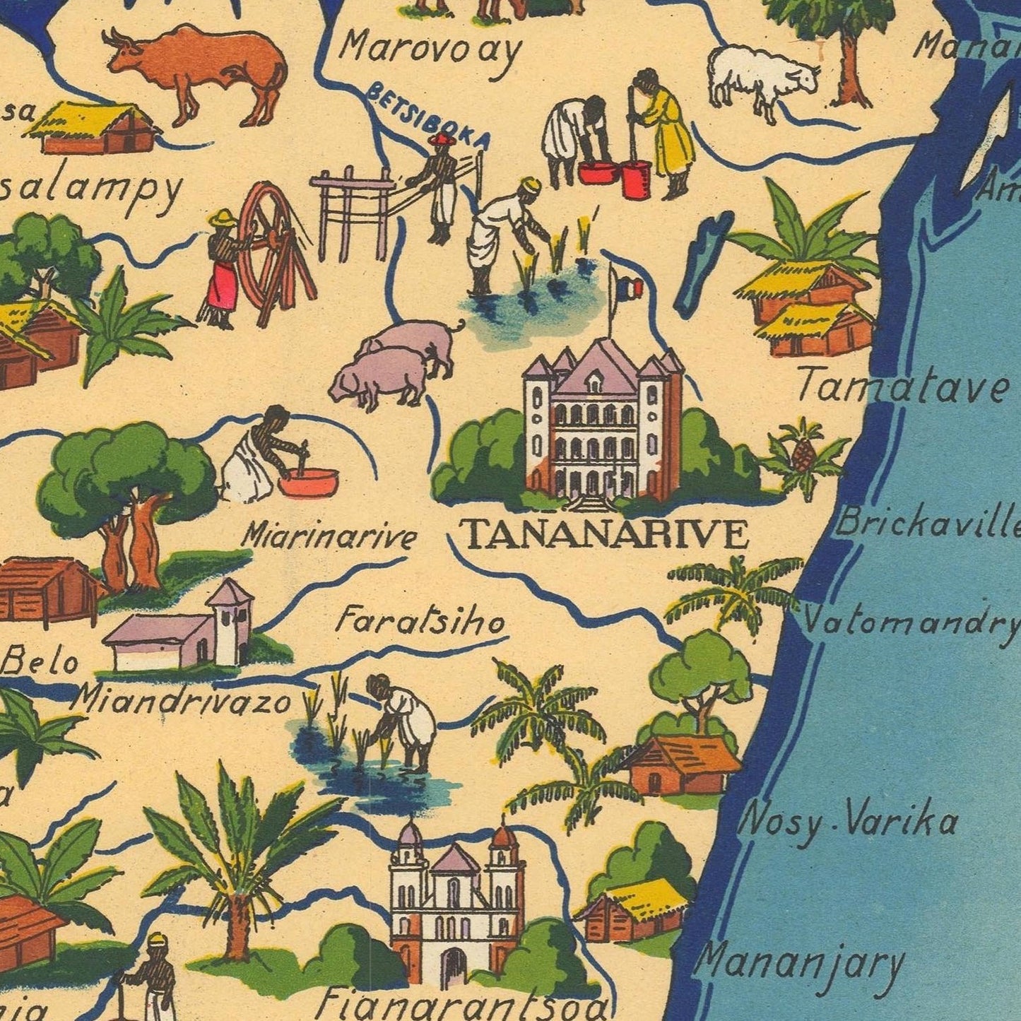 detail of the map from the centre