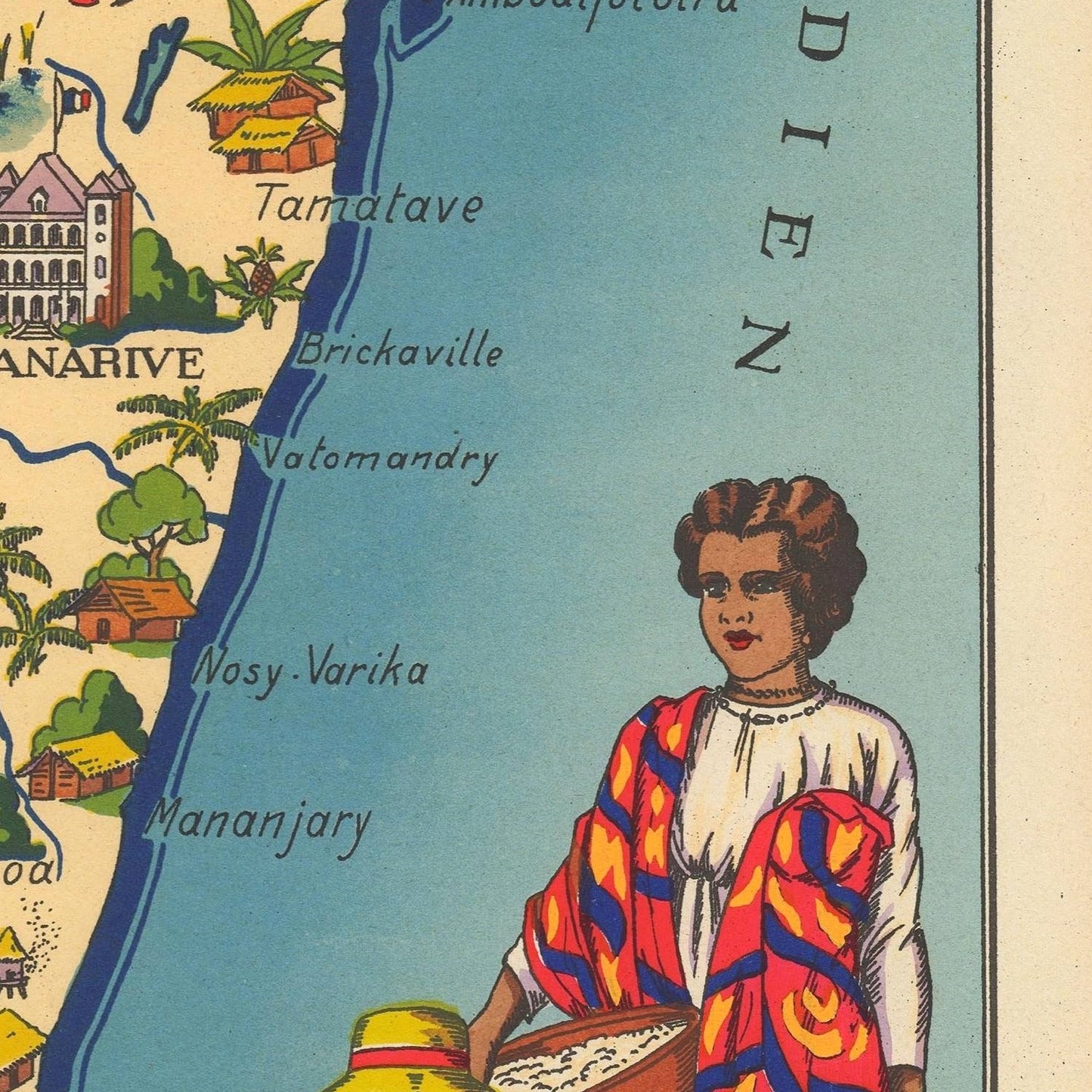 detail of the map from the centre left