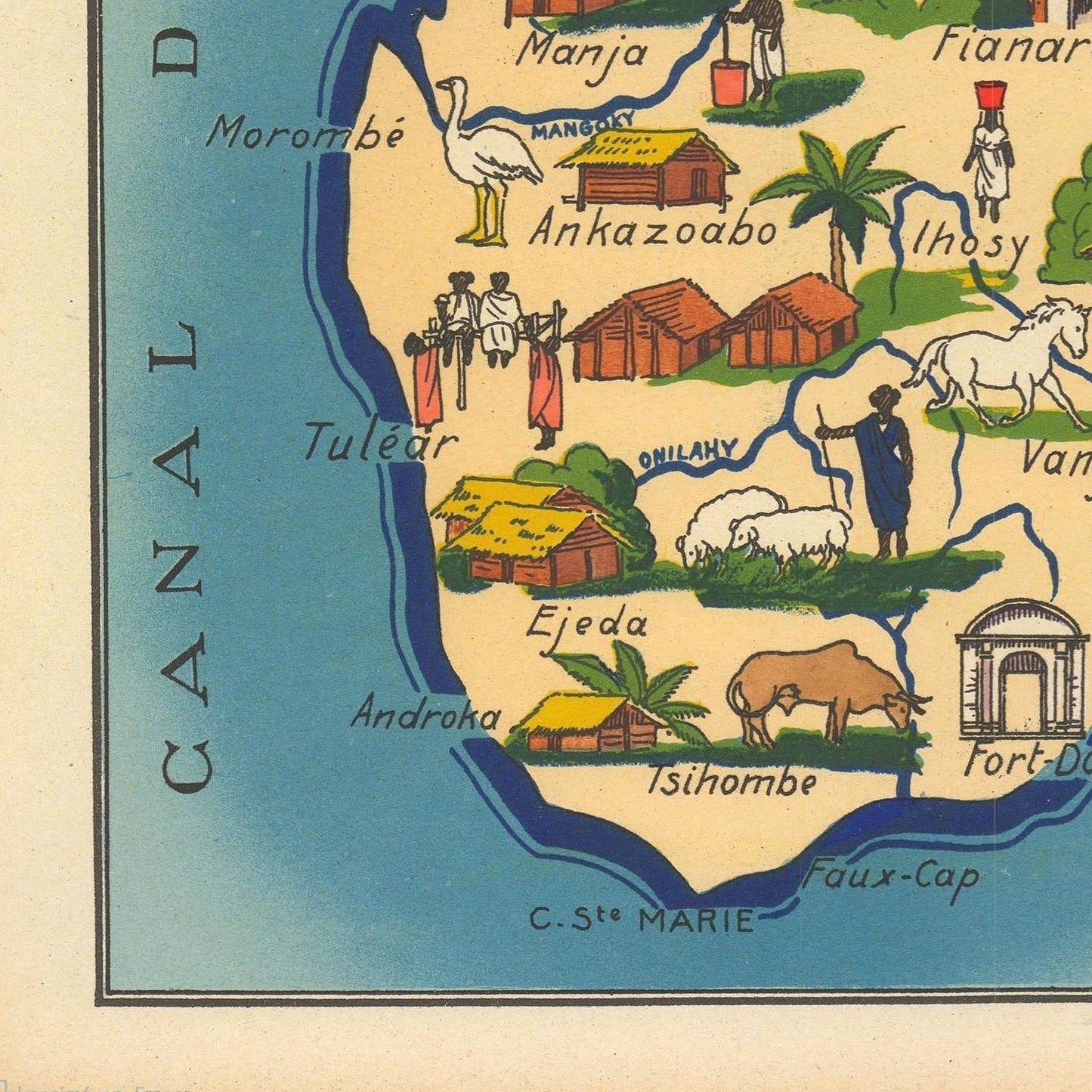 detail of the map from the bottom left corner