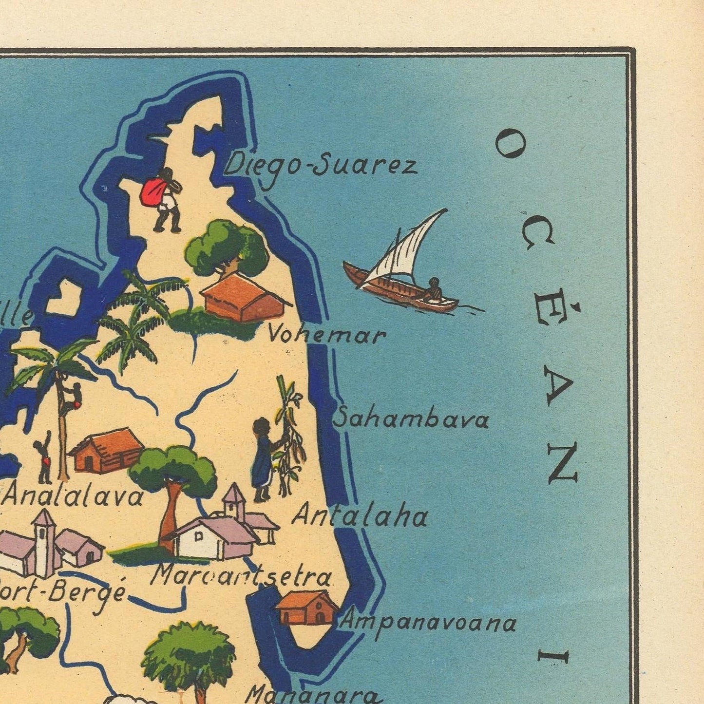 detail of the map from the top right corner