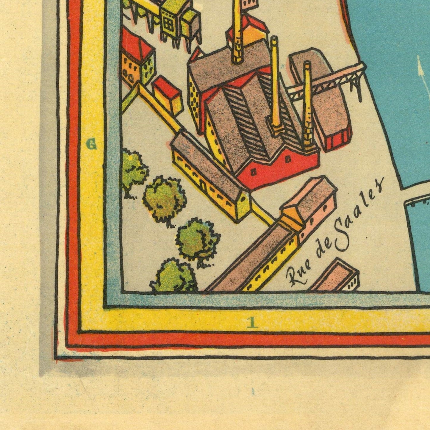 detail of the map from the bottom left corner