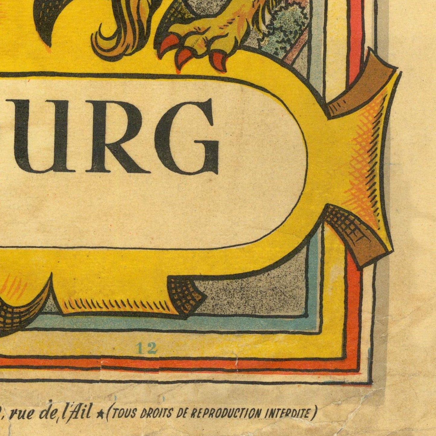 detail of the map from the bottom right corner
