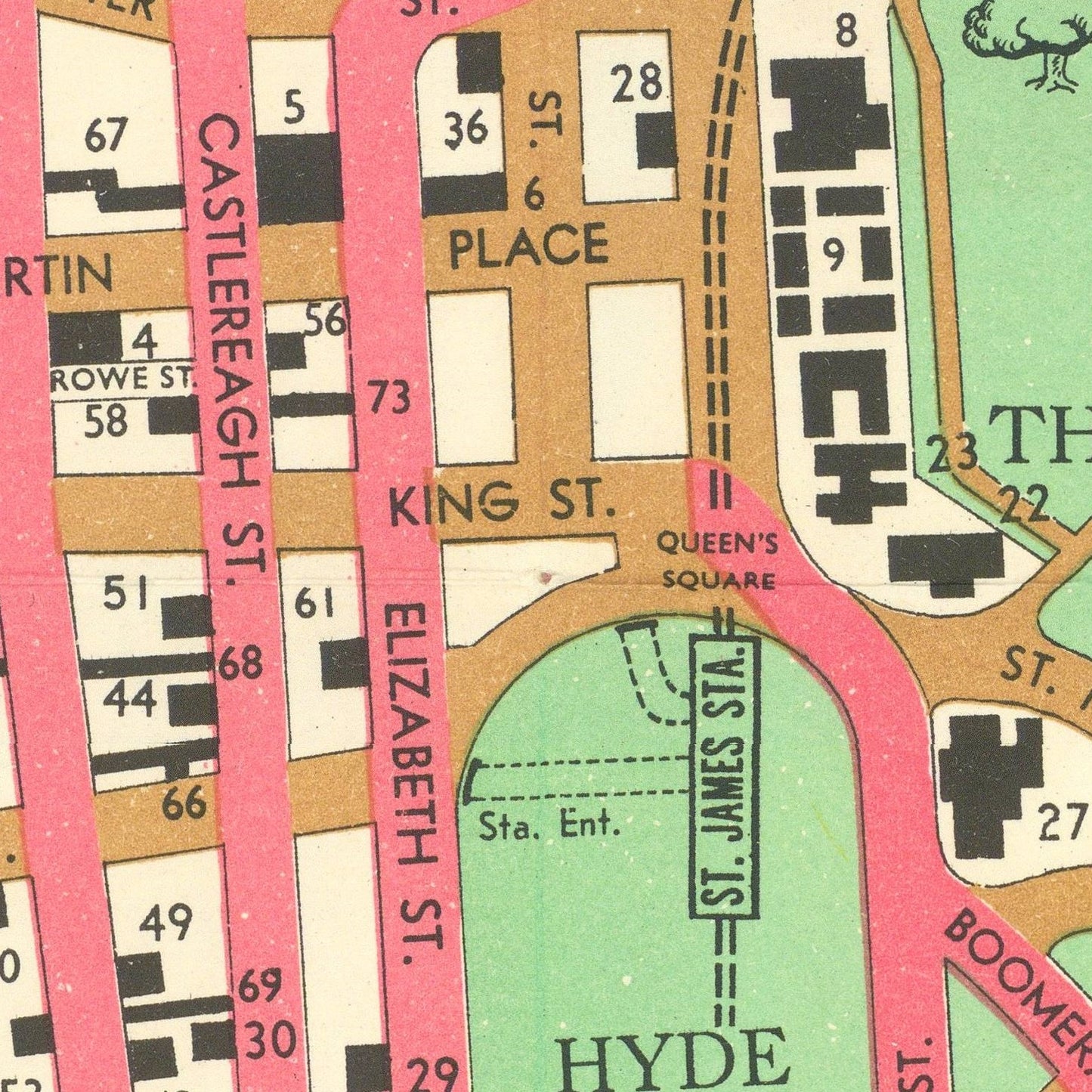 detail of the map from the centre