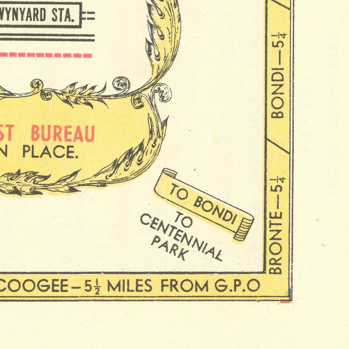 detail of the map from the bottom right corner
