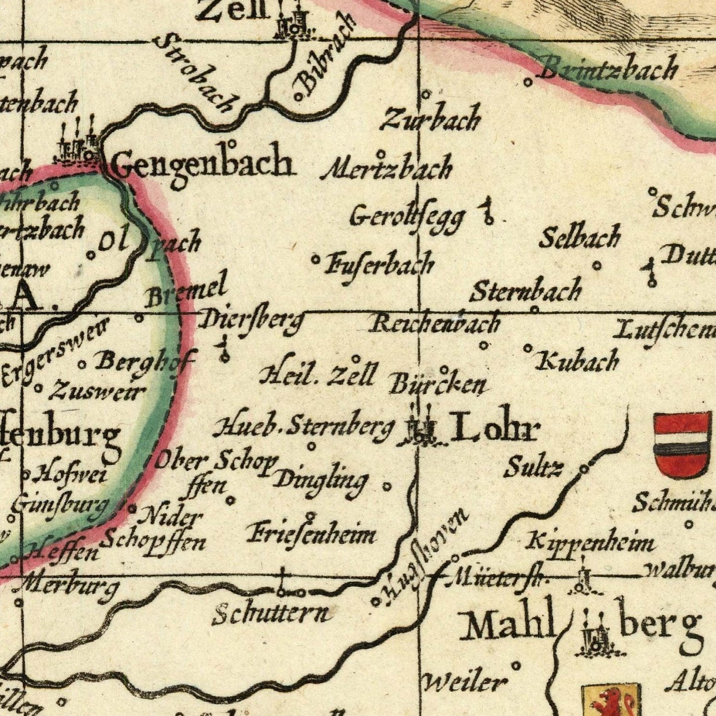detail of the map from the centre