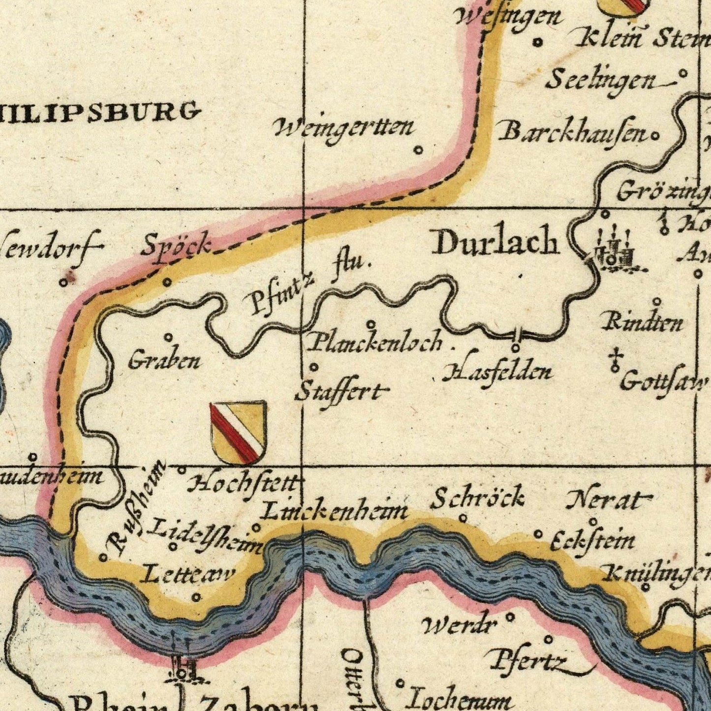 detail of the map from the centre left