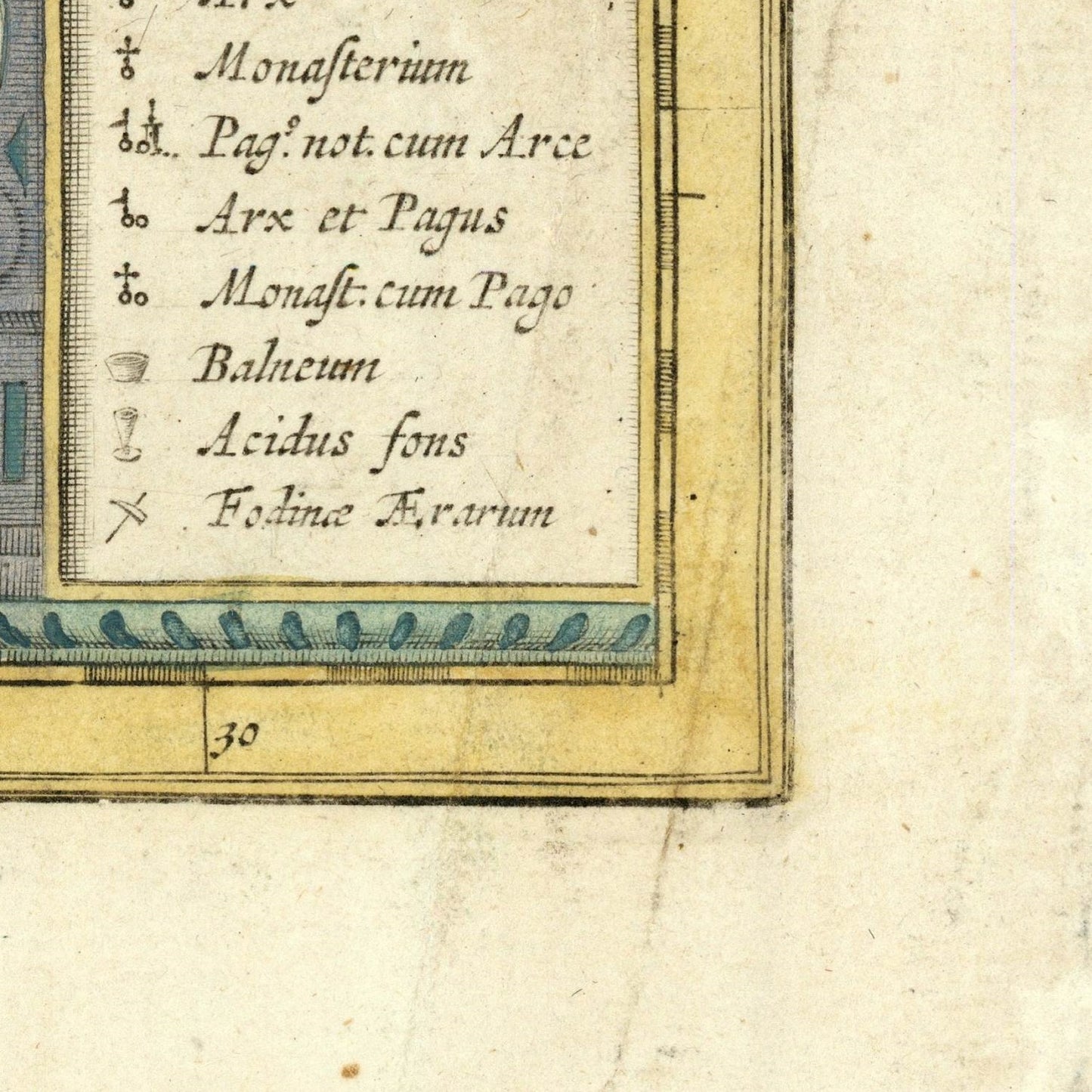 detail of the map from the bottom right corner