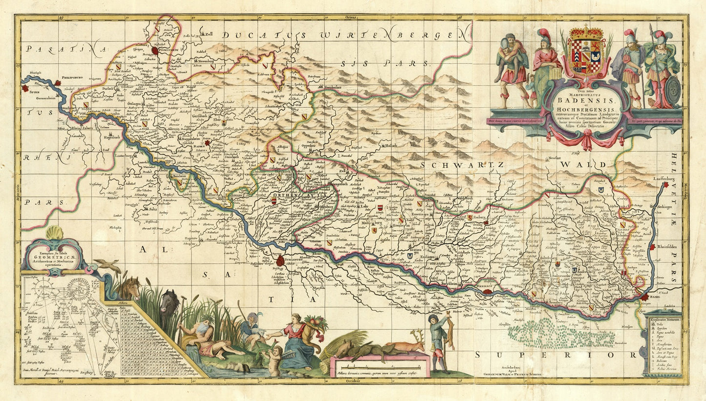 presentation of the map reproduction without a frame