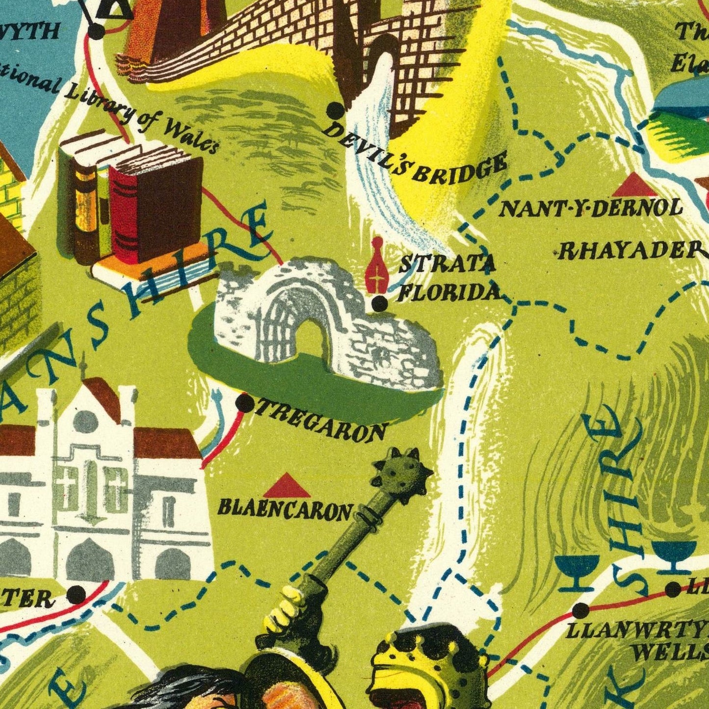 detail of the map from the centre