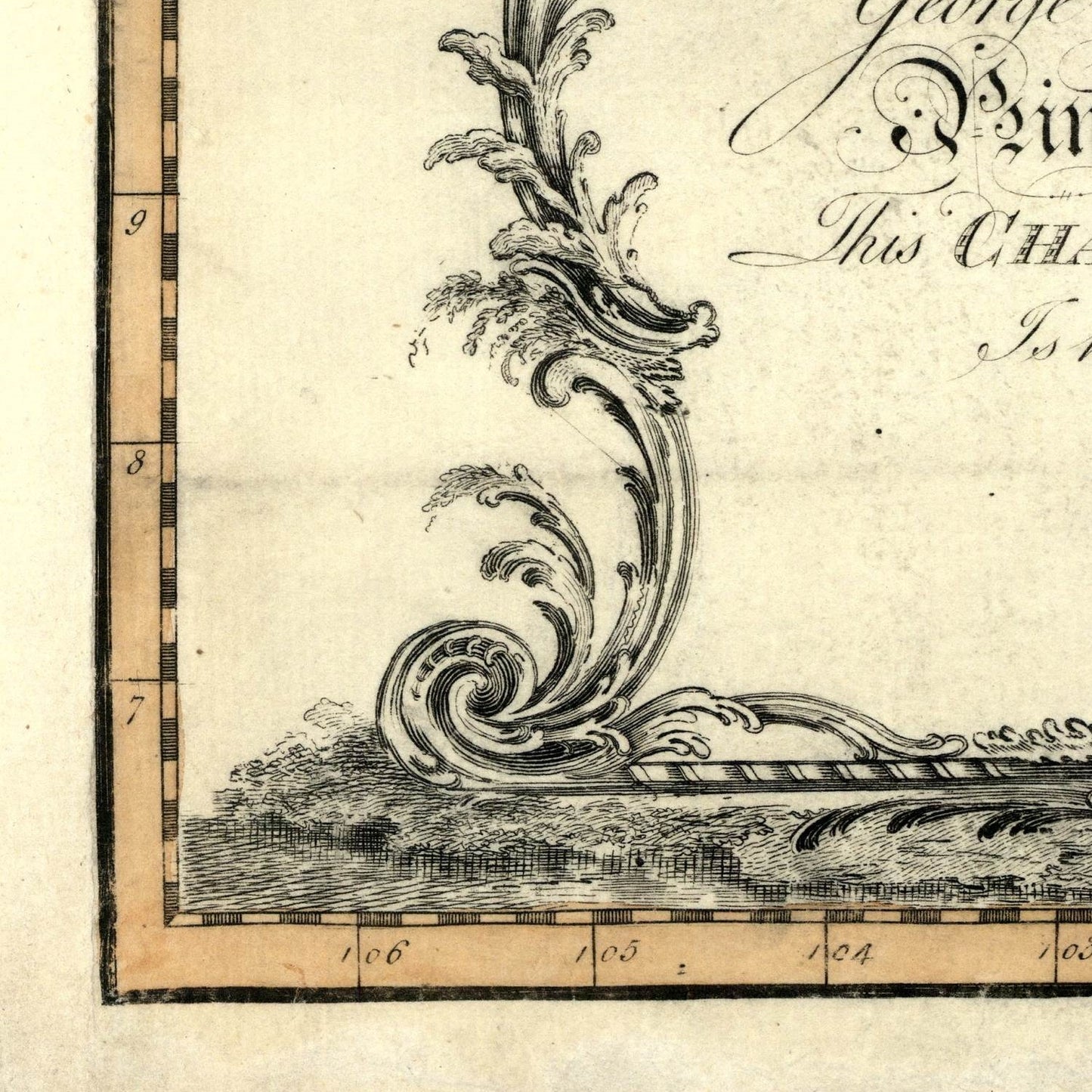 detail of the map from the bottom left corner