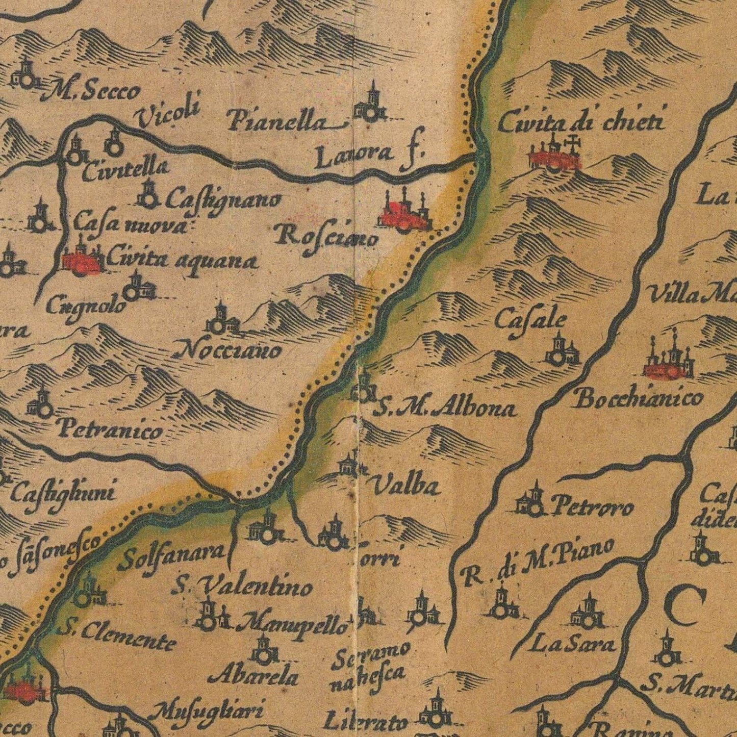 detail of the map from the centre