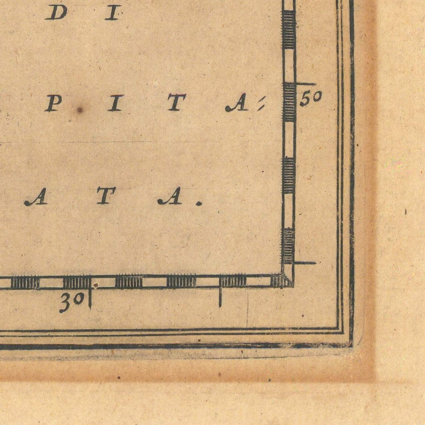 detail of the map from the bottom right corner