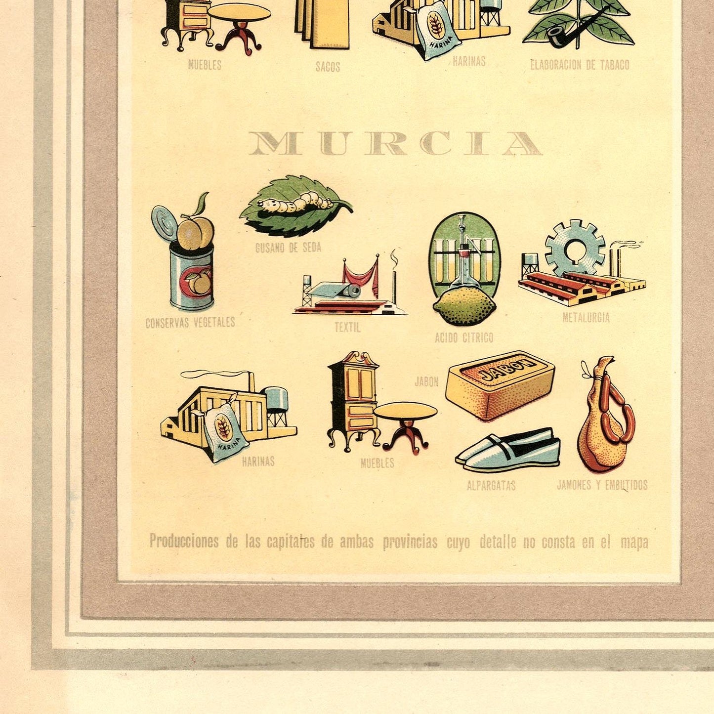 detail of the map from the bottom left corner