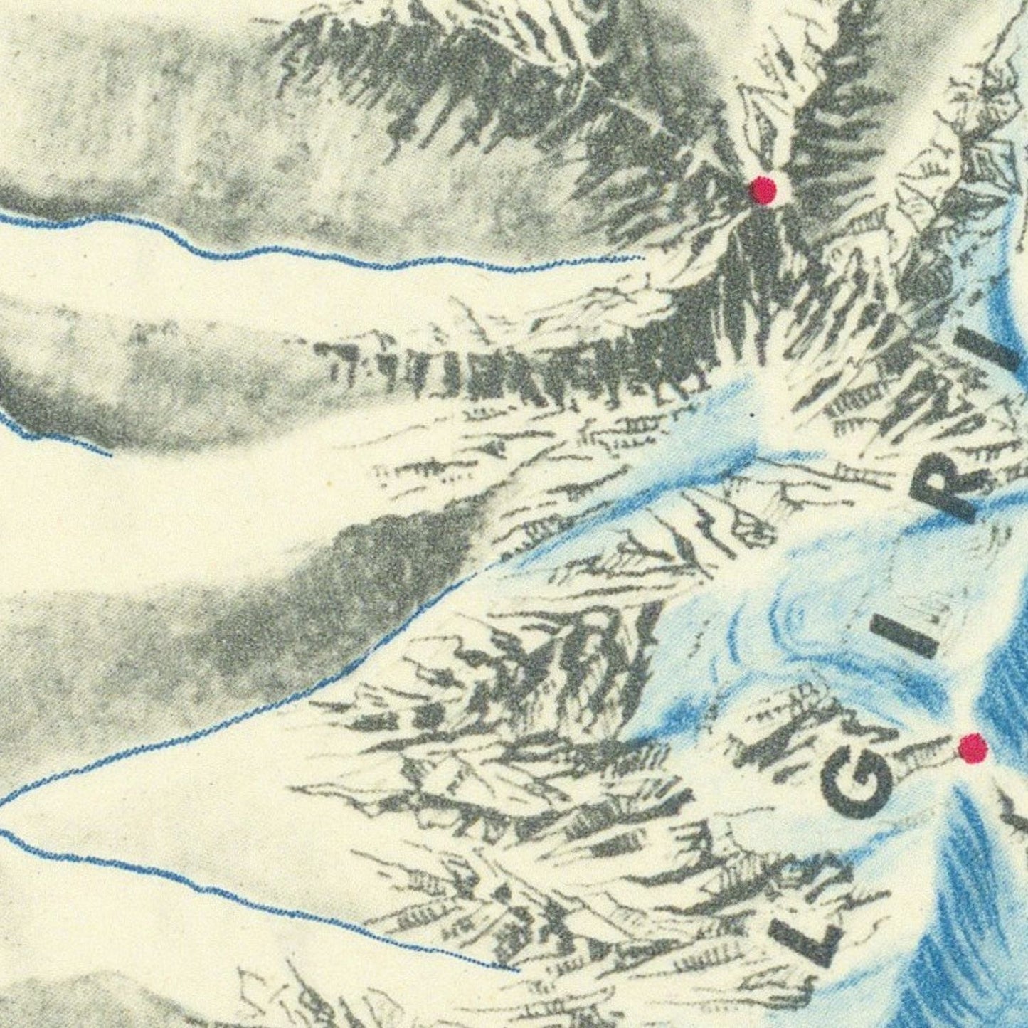detail of the map from the centre