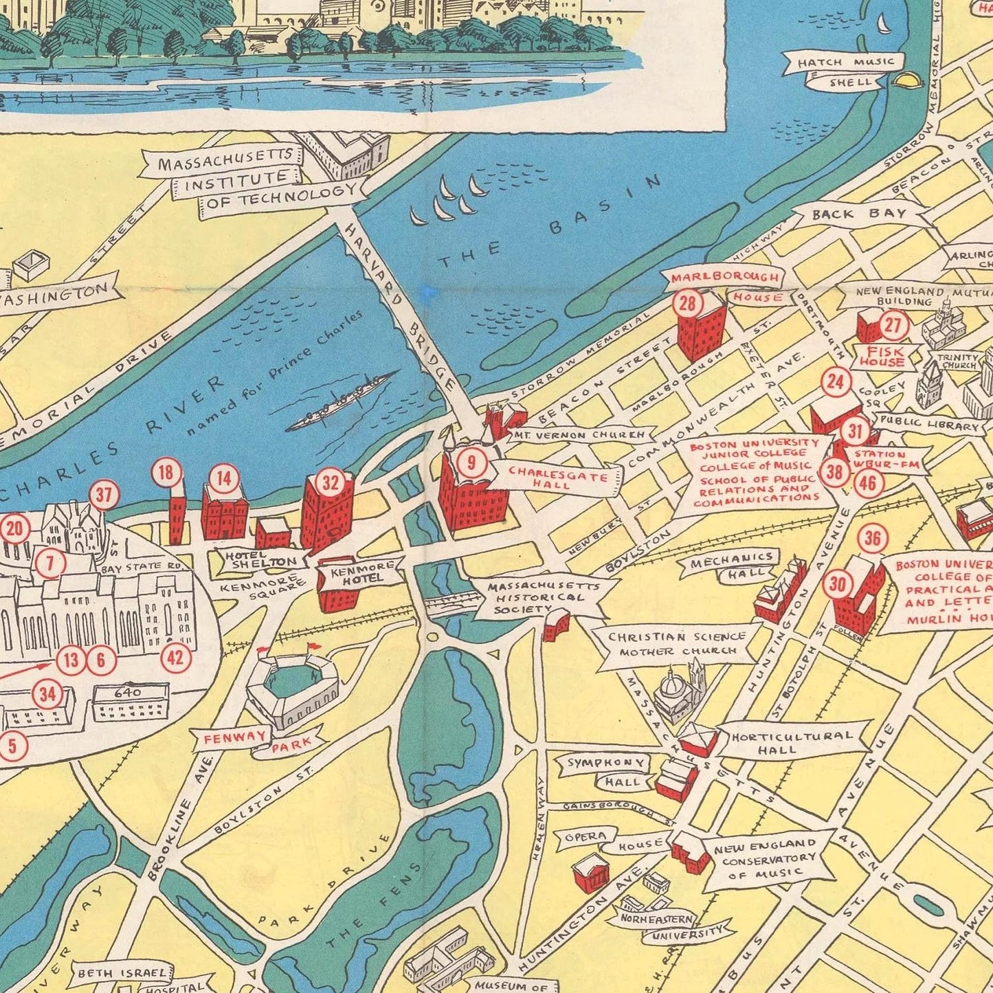 detail of the map from the centre left