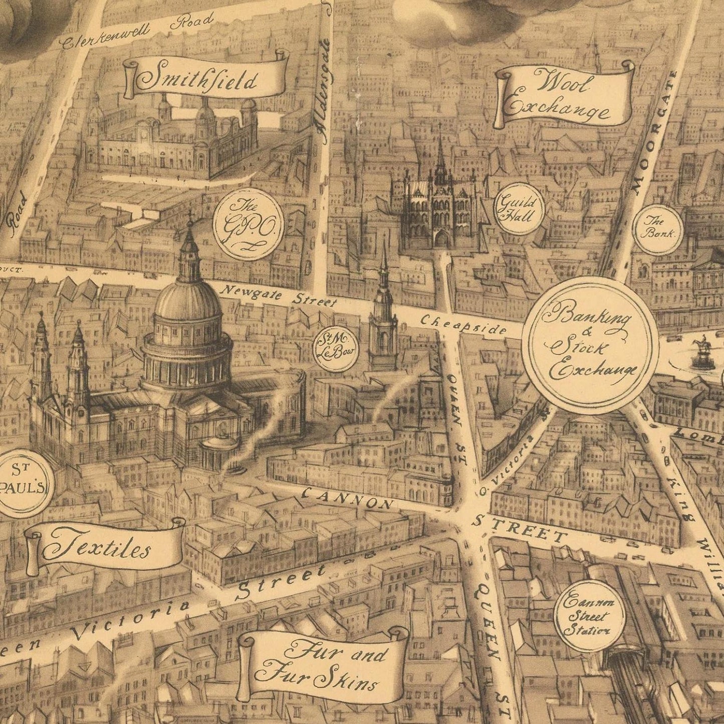 detail of the map from the centre