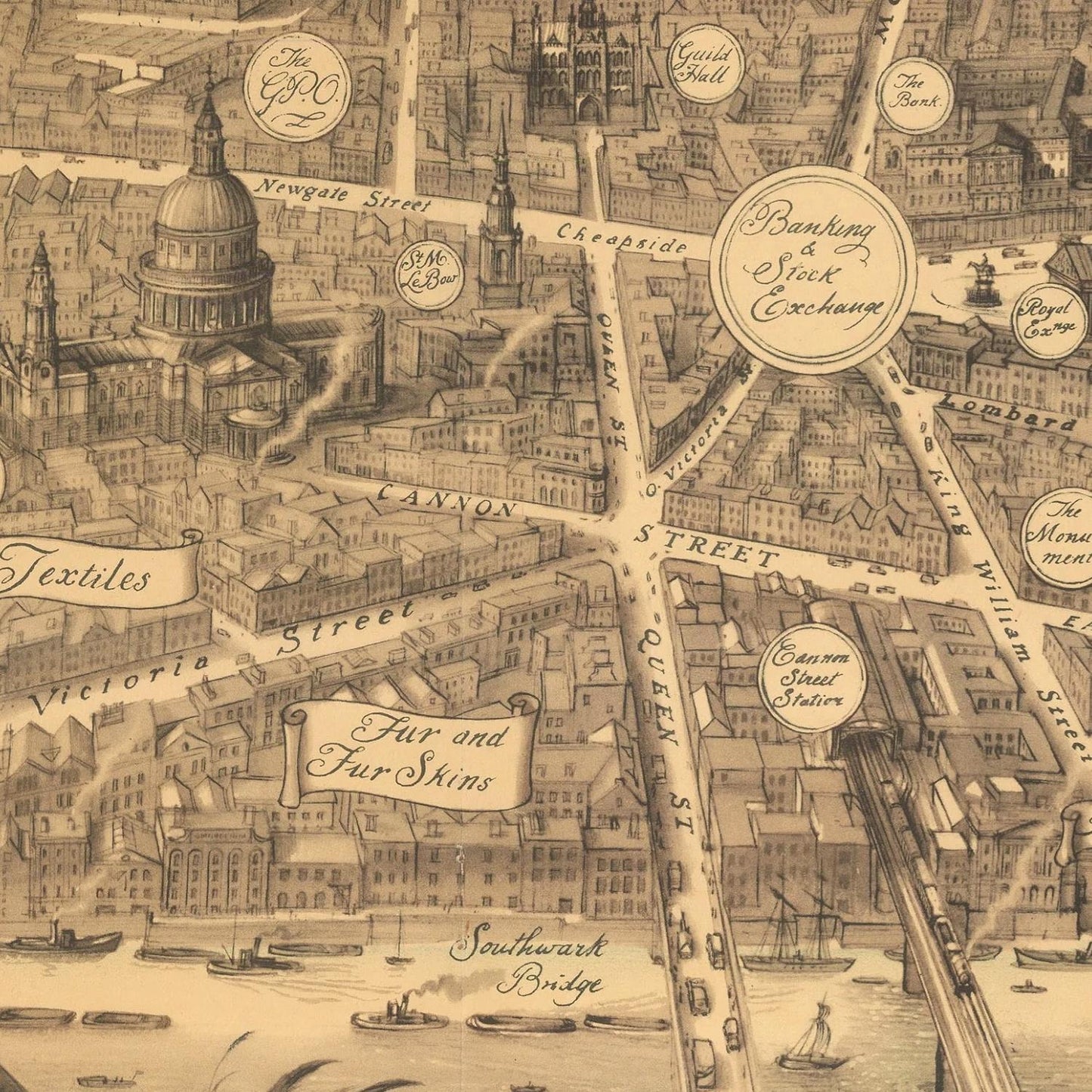 detail of the map from the centre left