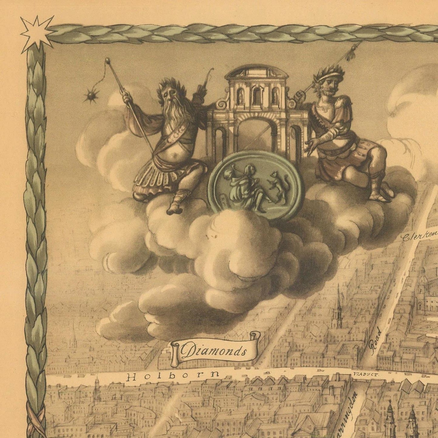 detail of the map from the top left corner